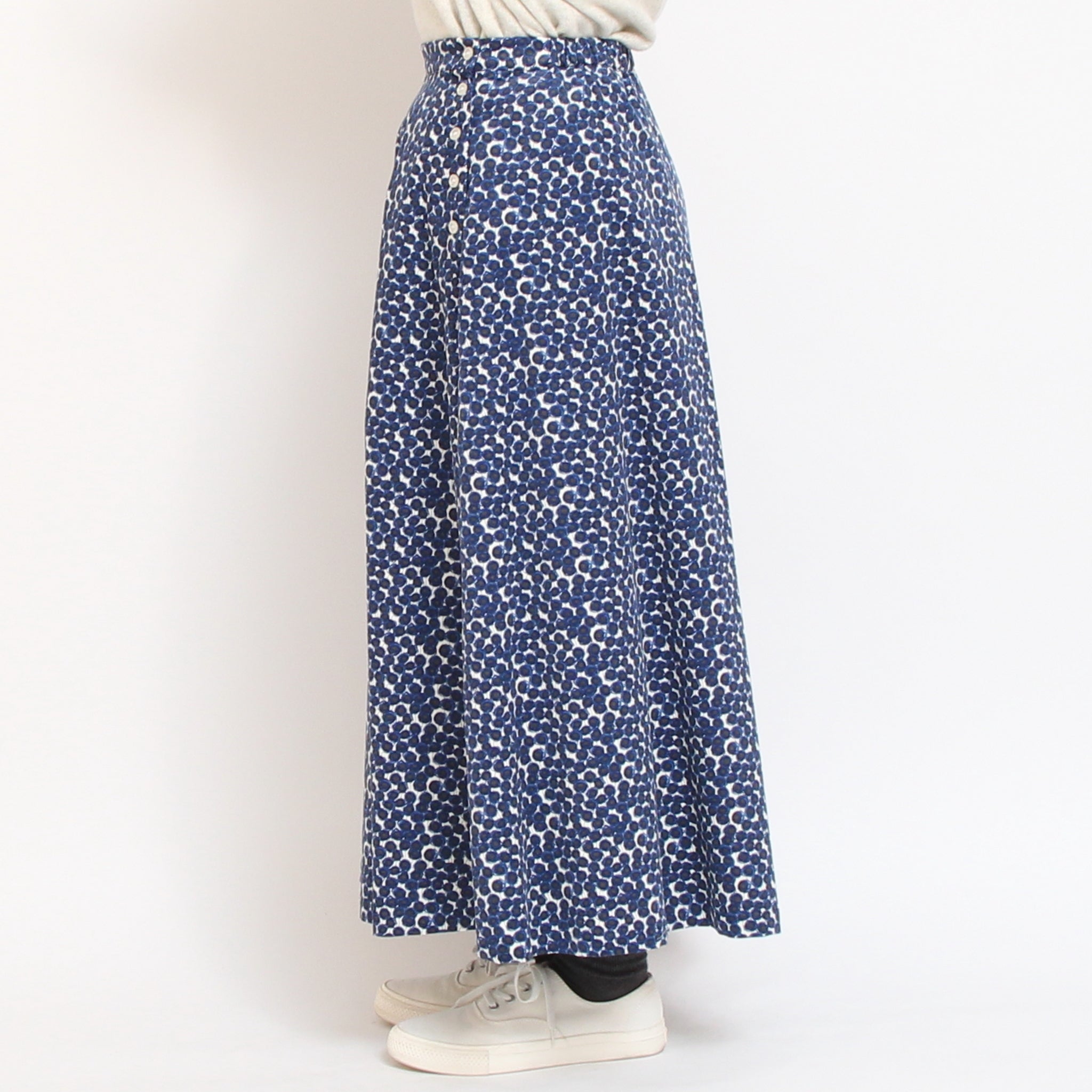 【NAVYラスト1点】 コーデュロイLIBERTYサイド釦スカート84cm(2511)