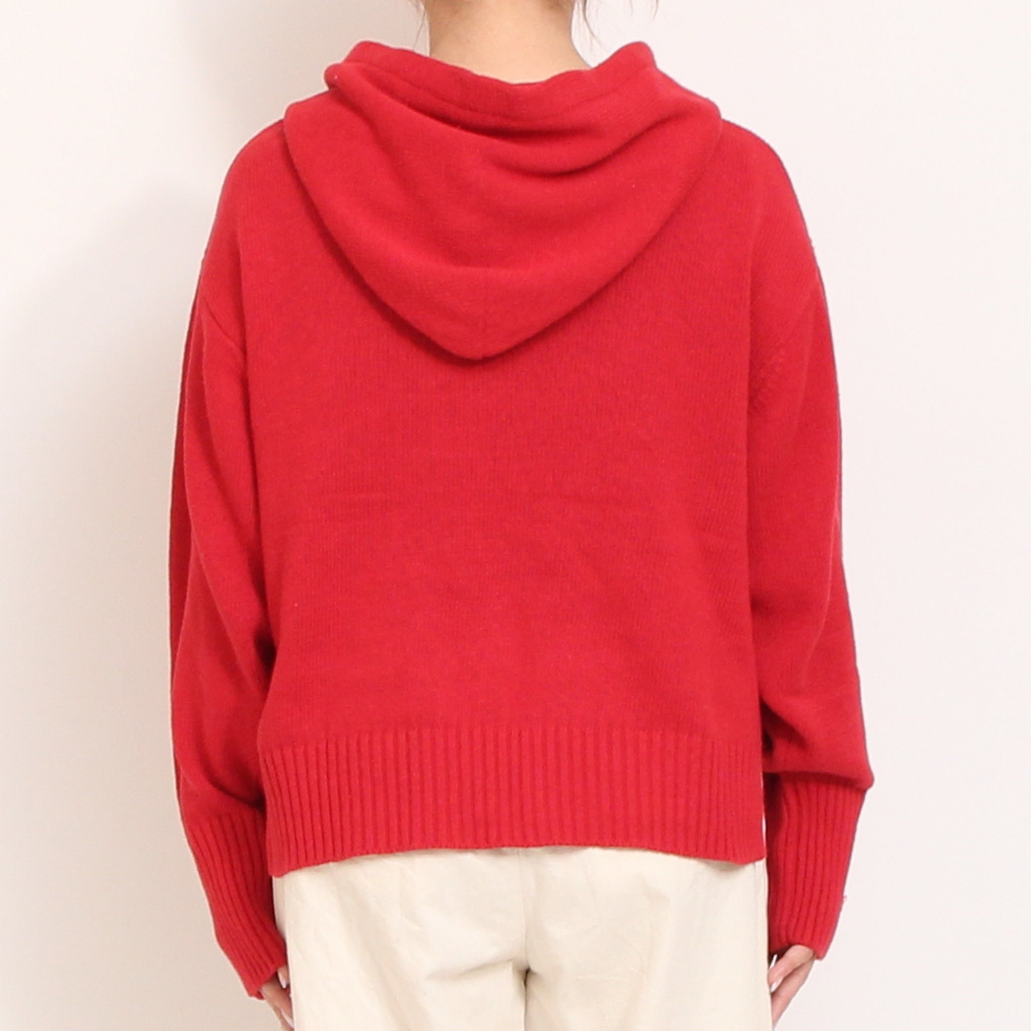【RED残り僅か】Mao madeフード付きニットプルオーバー