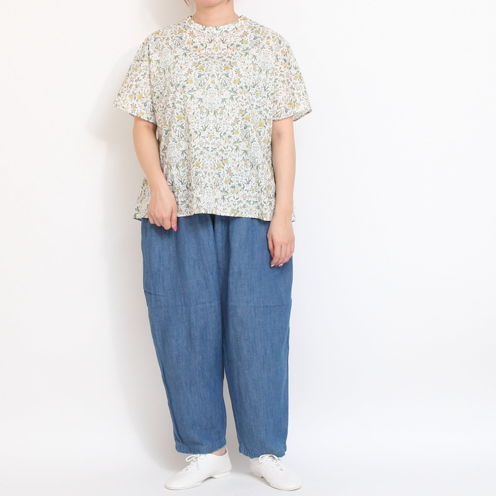 【本店限定商品】LIBERTYスタンド半袖Tシャツブラウス