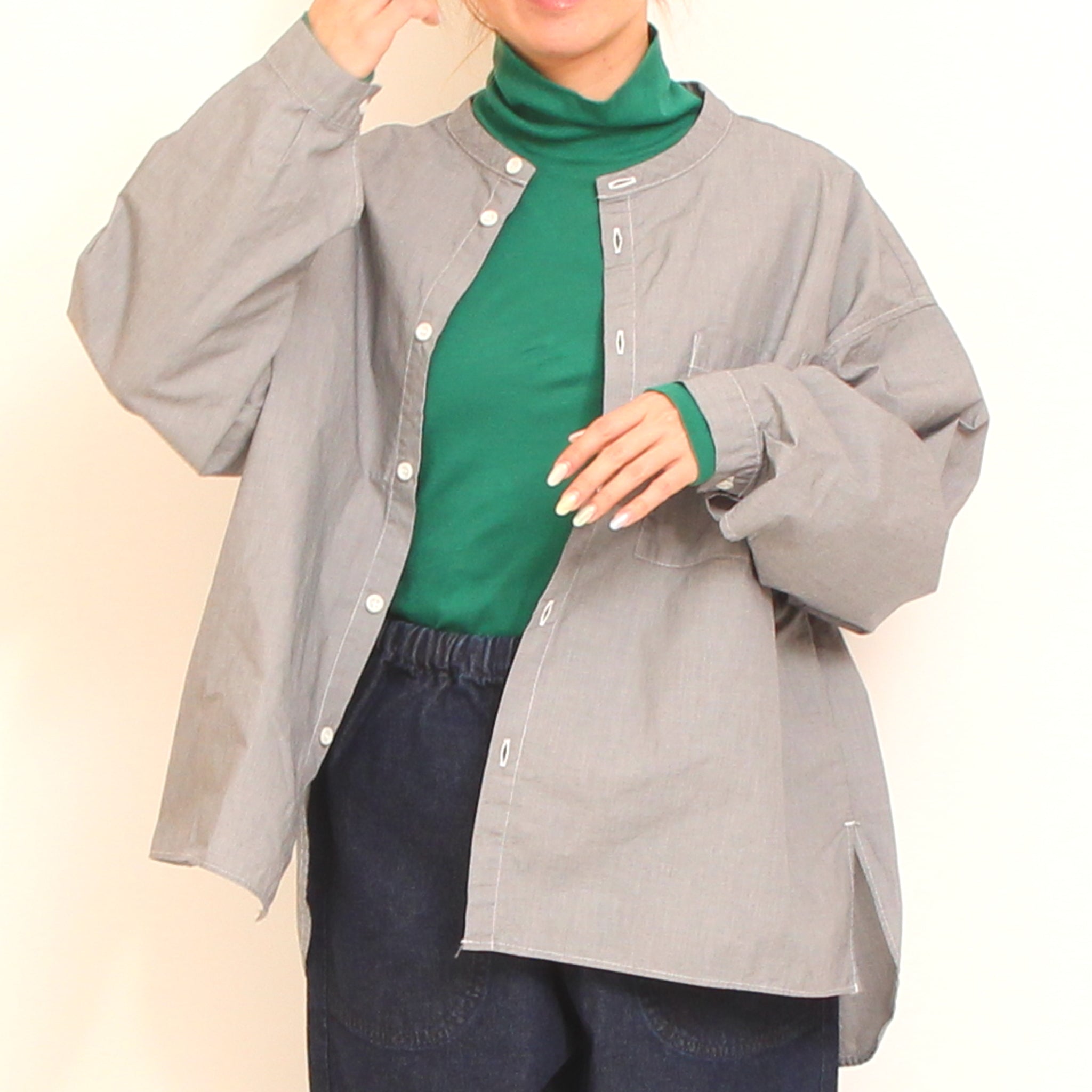 D.M.GチェックBIGポケットワイドシャツ2601