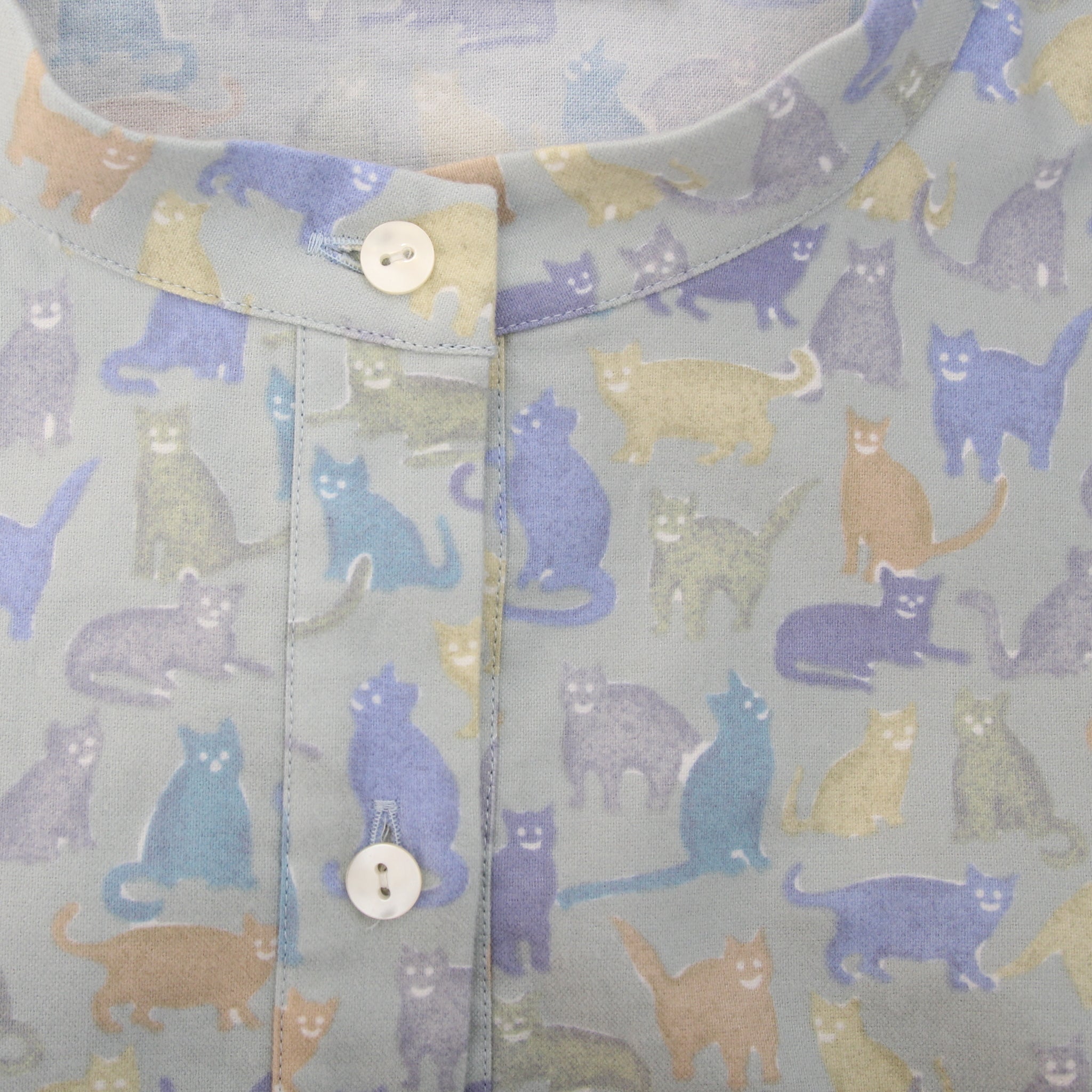 【NAVYラスト１点】Cotton Flannel切替ギャザーシャツ(2601)