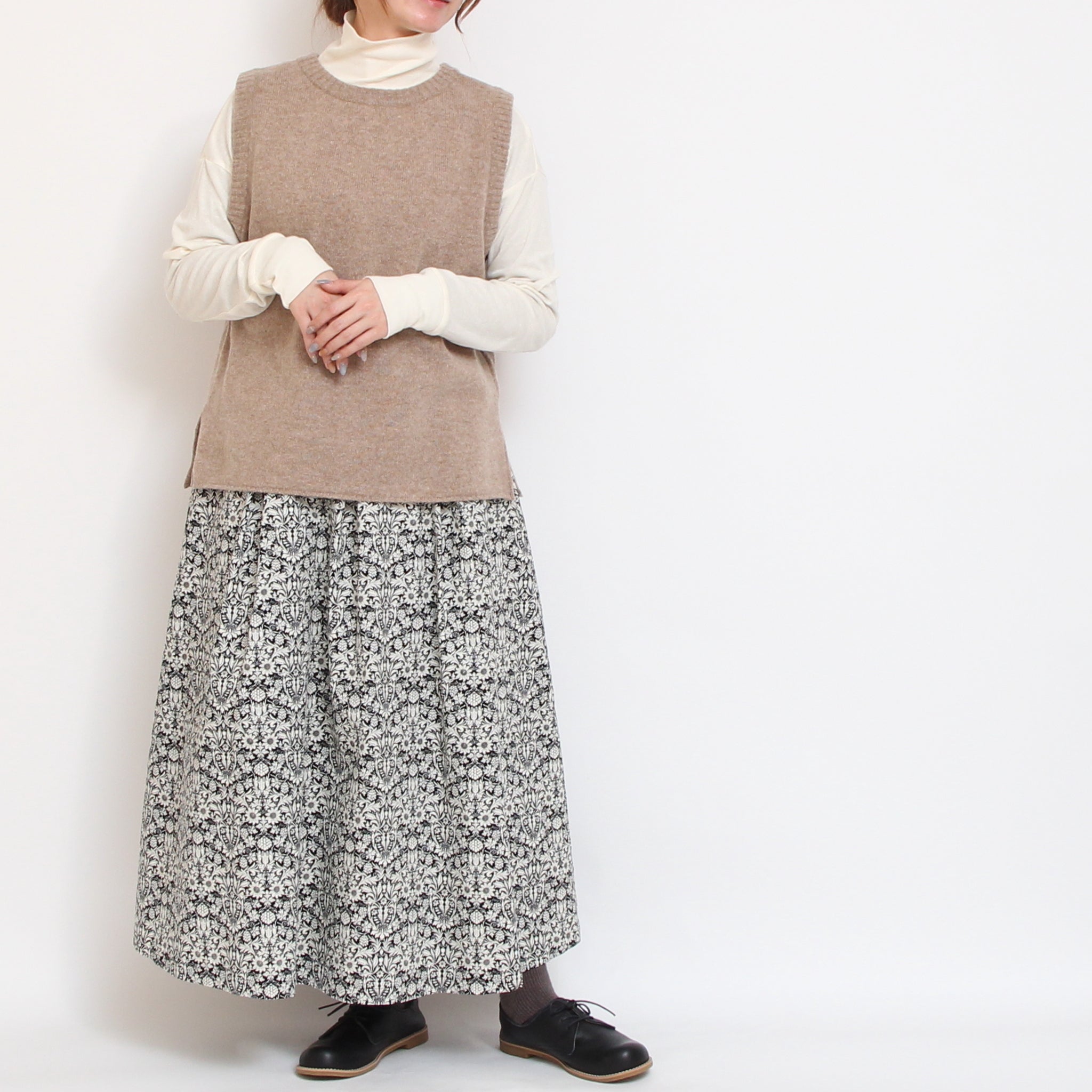 【NAVYラスト1点】 コーデュロイLIBERTYサイド釦スカート84cm(2511)