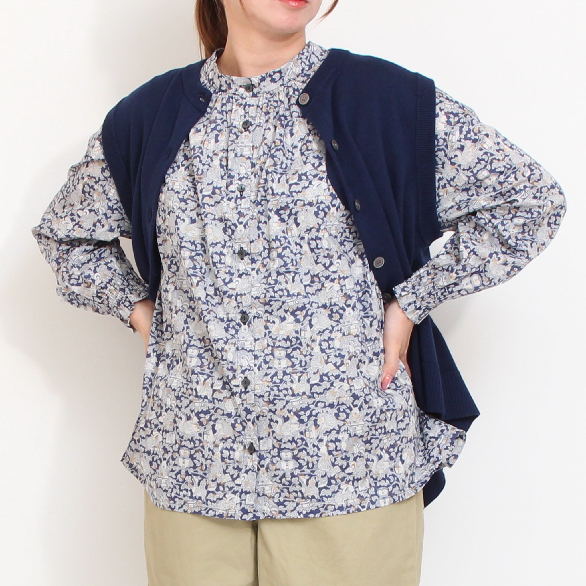 【本店限定商品】sosotto LIBERTY２WAYスタンドブラウス