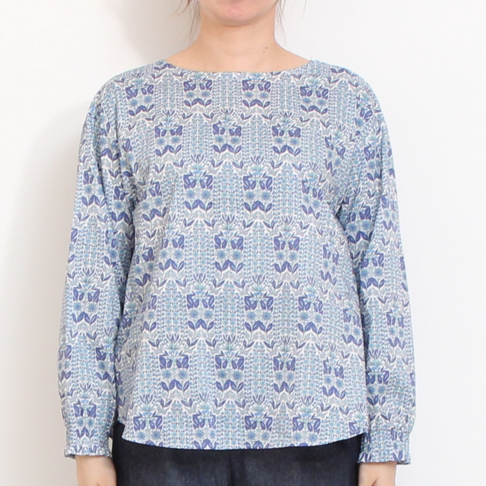 【20%OFF】【NAVYのみ ラスト1点】【本店限定商品】LIBERTYボートネックシャーリングプルオーバー