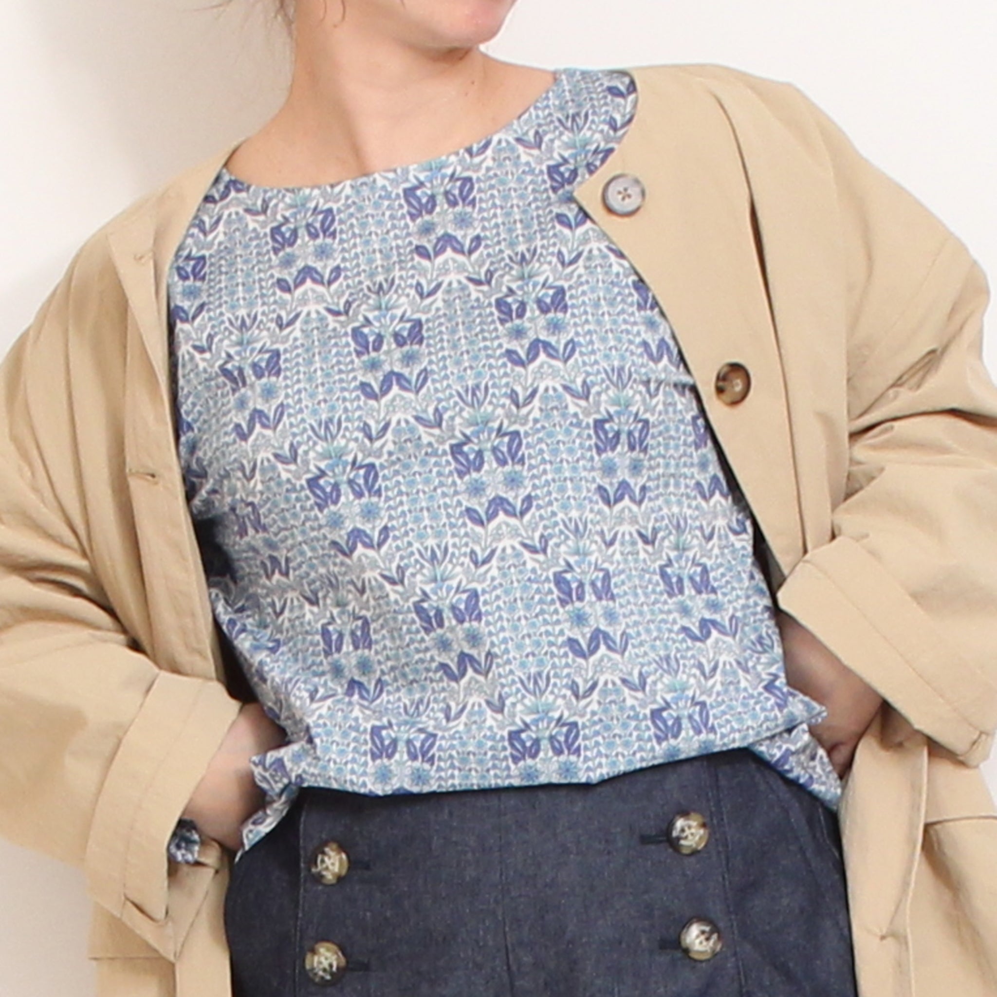 【20%OFF】【NAVYのみ ラスト1点】【本店限定商品】LIBERTYボートネックシャーリングプルオーバー