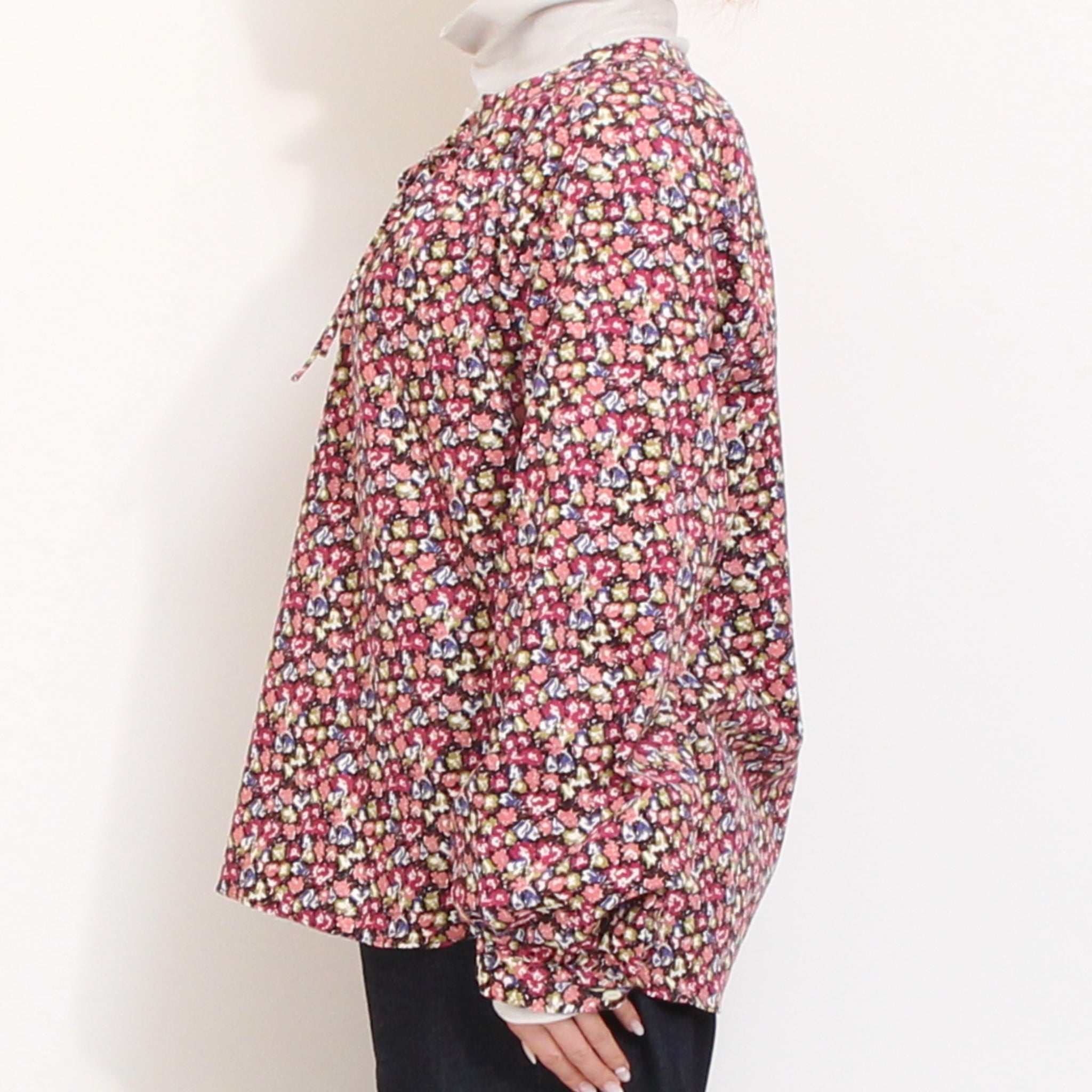 【再値下げ・50％OFF】【BLUEのみ ラスト1点】コーデュロイLIBERTYクルーリボンプルオーバー
