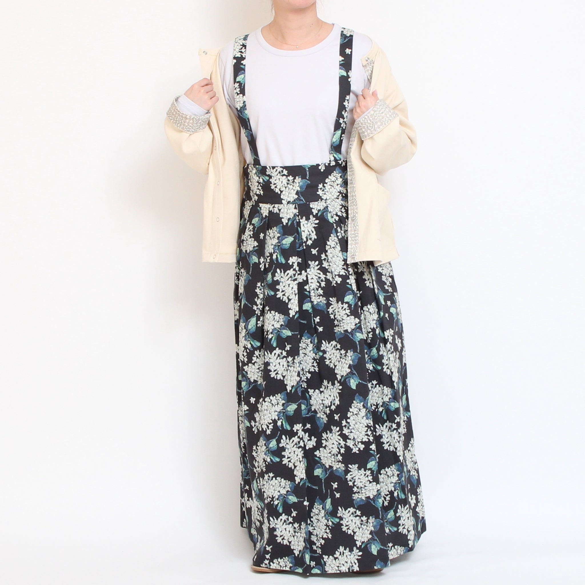 【BLUEのみ ラスト１点】【本店限定商品】LIBERTYサスペンダースカート