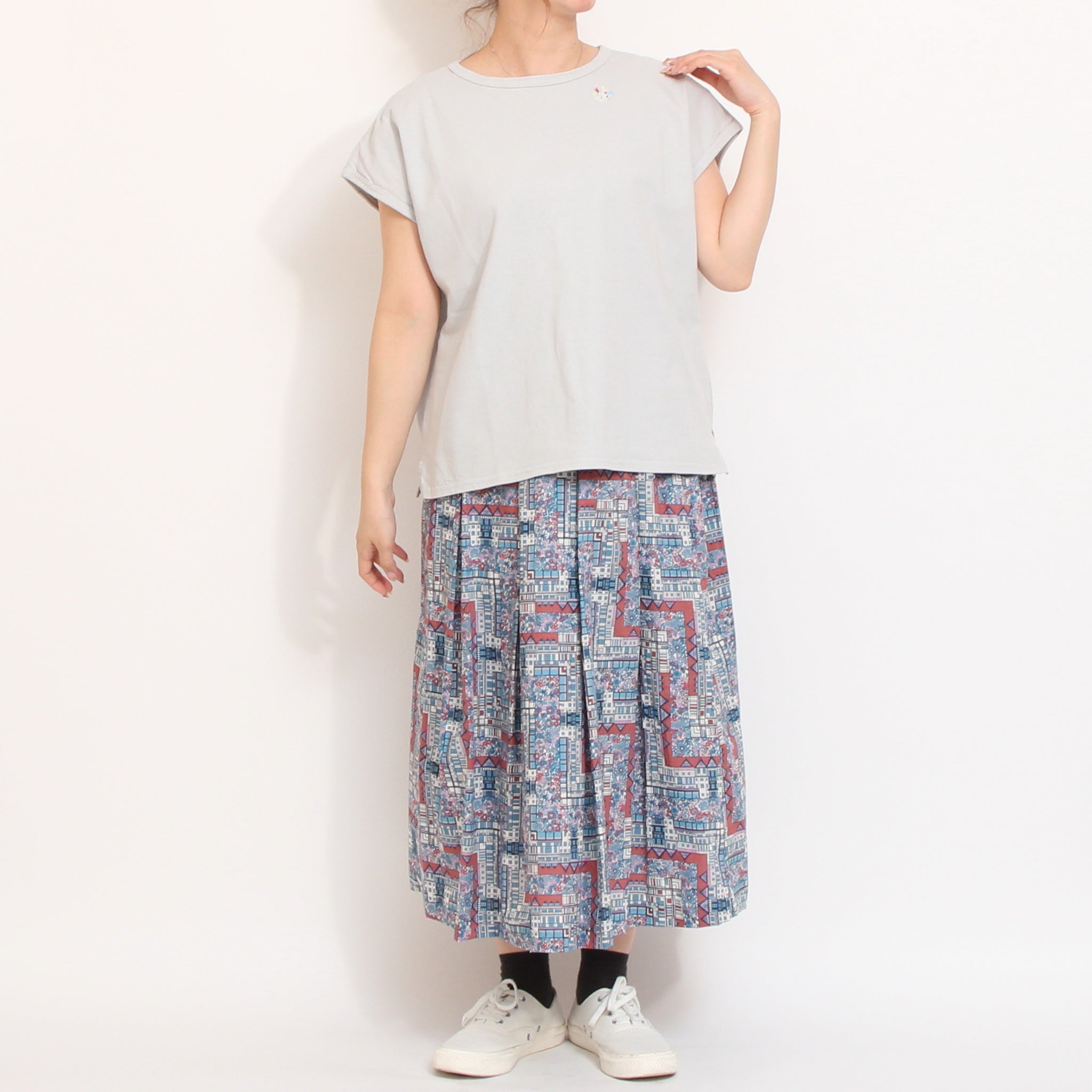 【30%OFF】【PURPLE残り僅か】リバティフロントボックスタックスカート2604