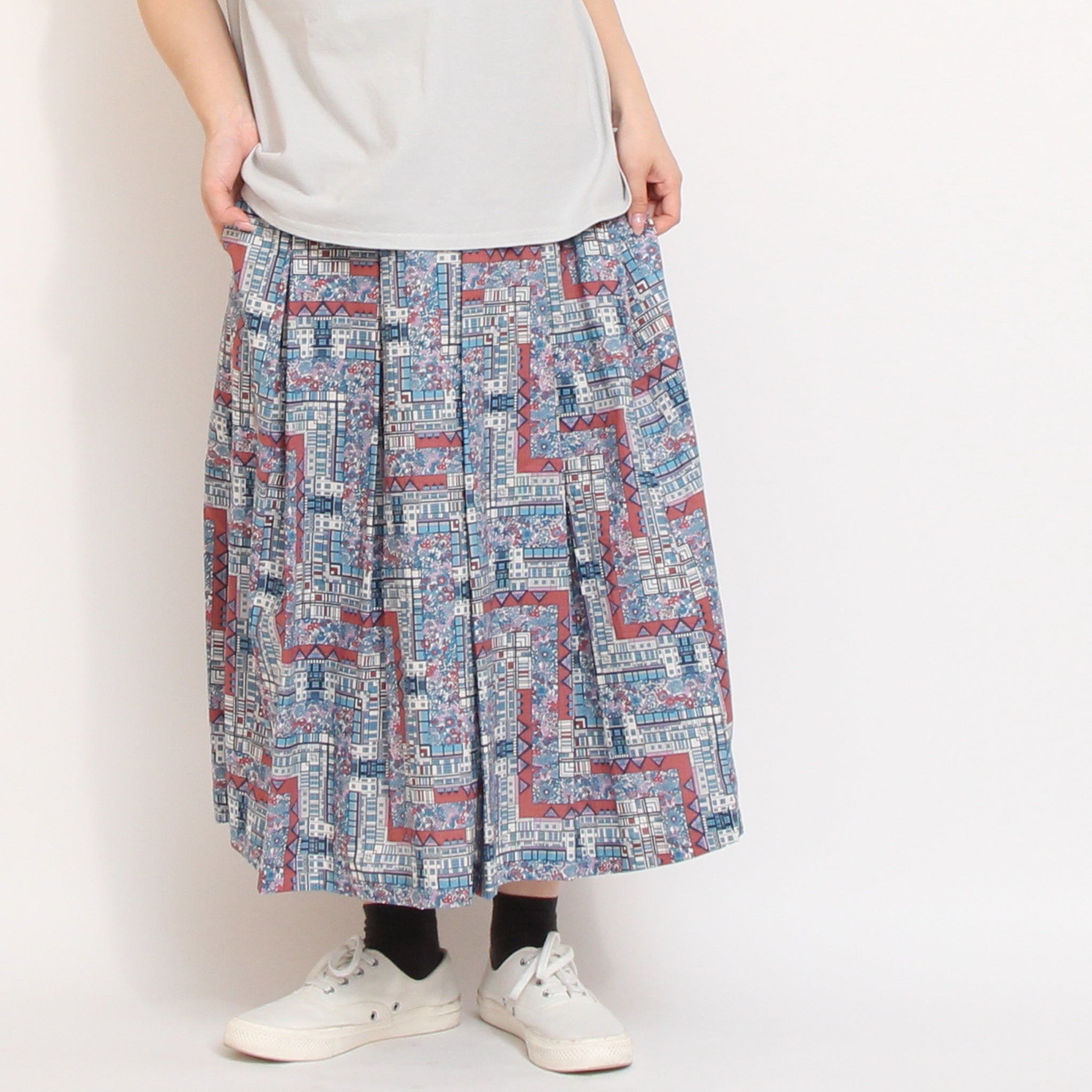 【30%OFF】【PURPLE残り僅か】リバティフロントボックスタックスカート2604