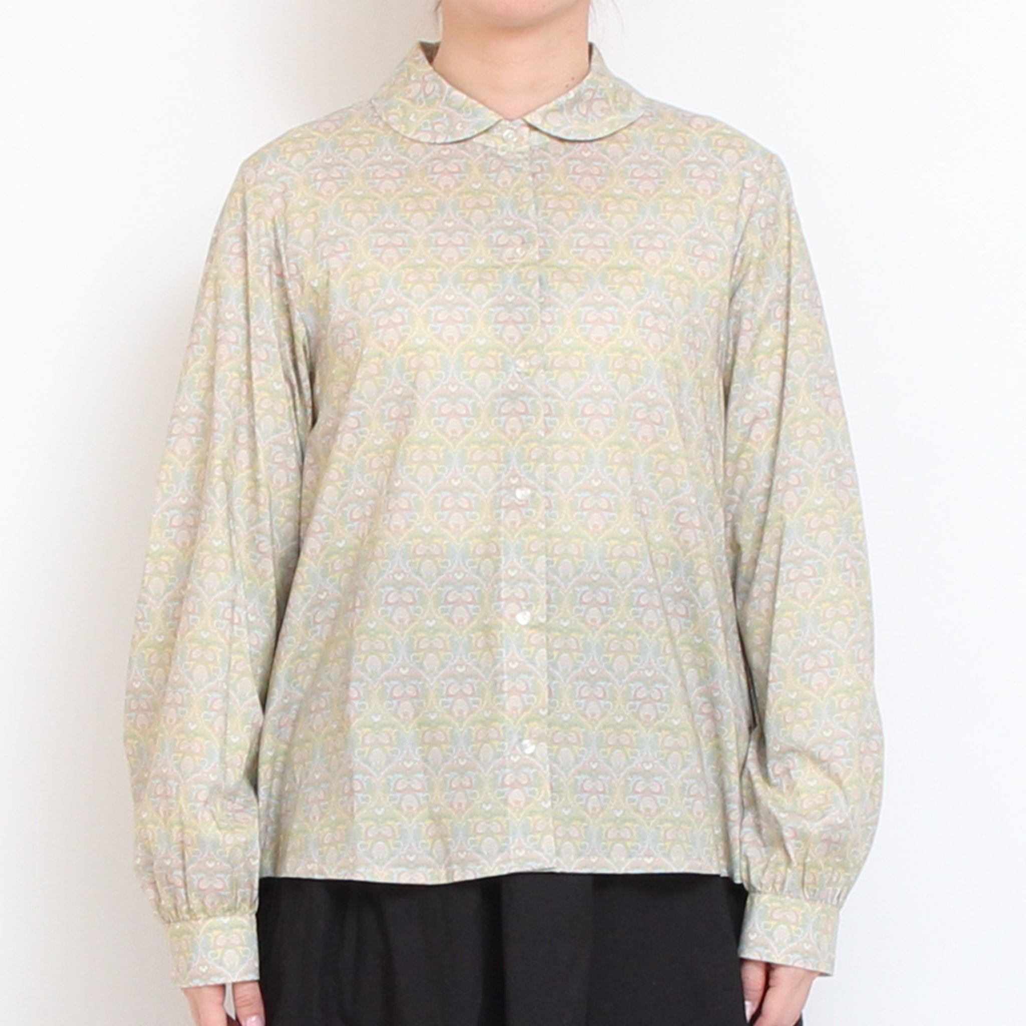 【YELLOWのみ ラスト1点】【本店限定商品】LIBERTYラウンドカラーショートシャツ