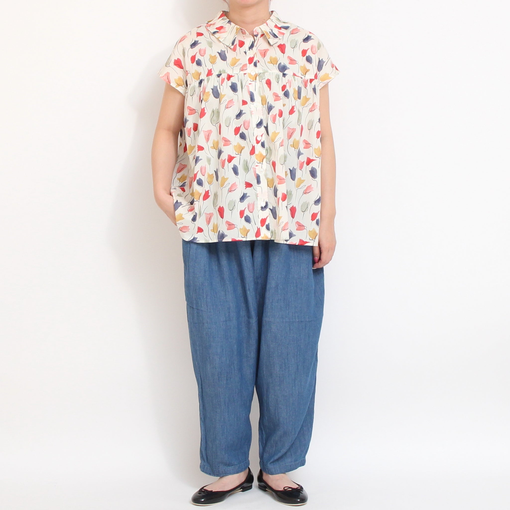 sosotto LIBERTYタックカラーシャツ