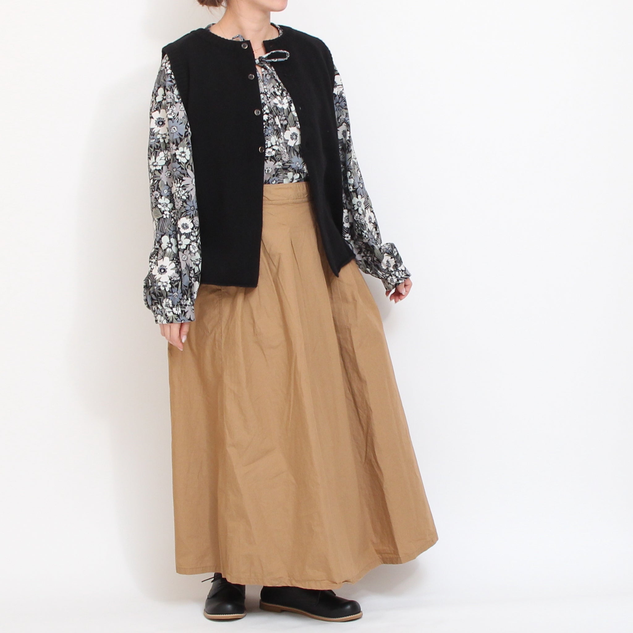 【再値下げ・50％OFF】【BLUEのみ ラスト1点】コーデュロイLIBERTYクルーリボンプルオーバー