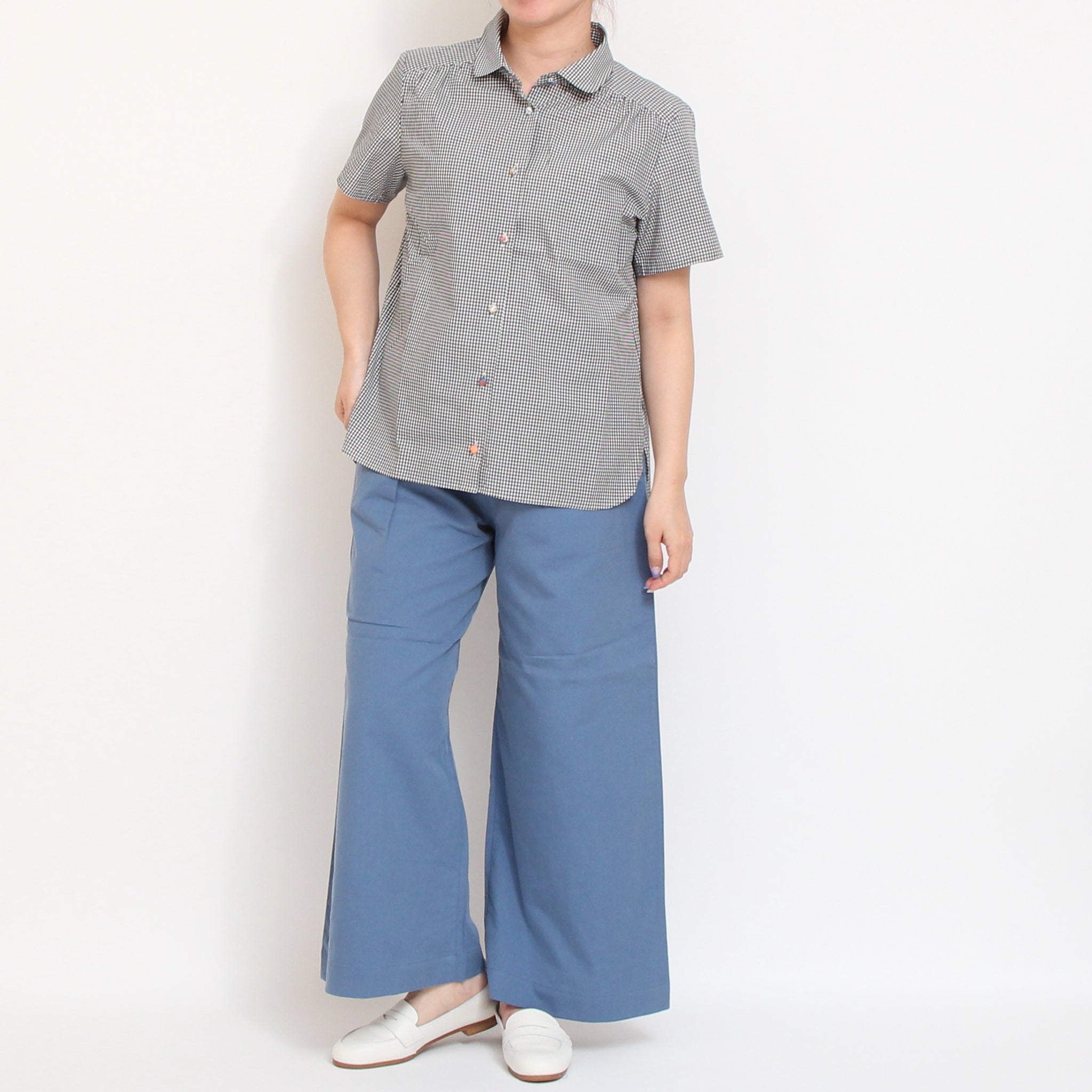 【20%OFF】 【取り扱い店舗限定商品】リバティ釦半袖レギュラーシャツ