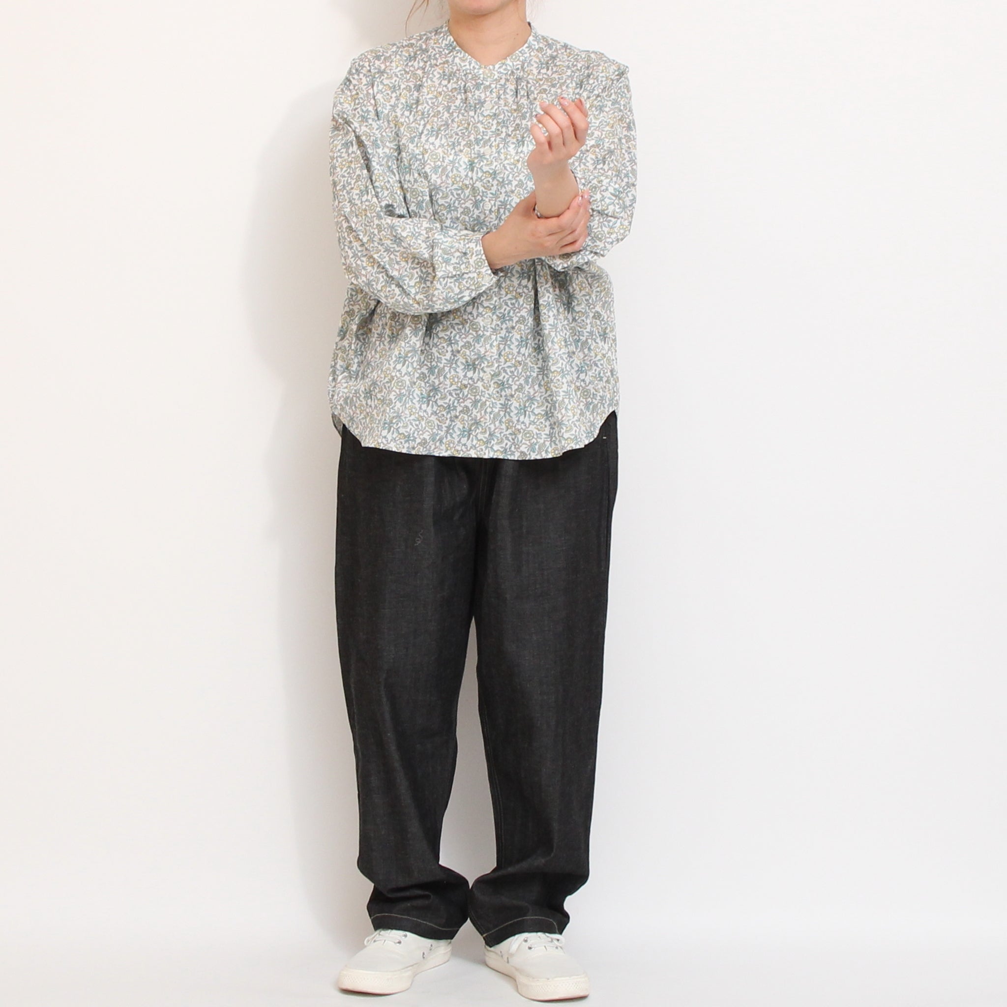 【20%OFF】【BLUE・GREENラスト１点ずつ】リバティ5分袖ドルマンシャツ(2604)