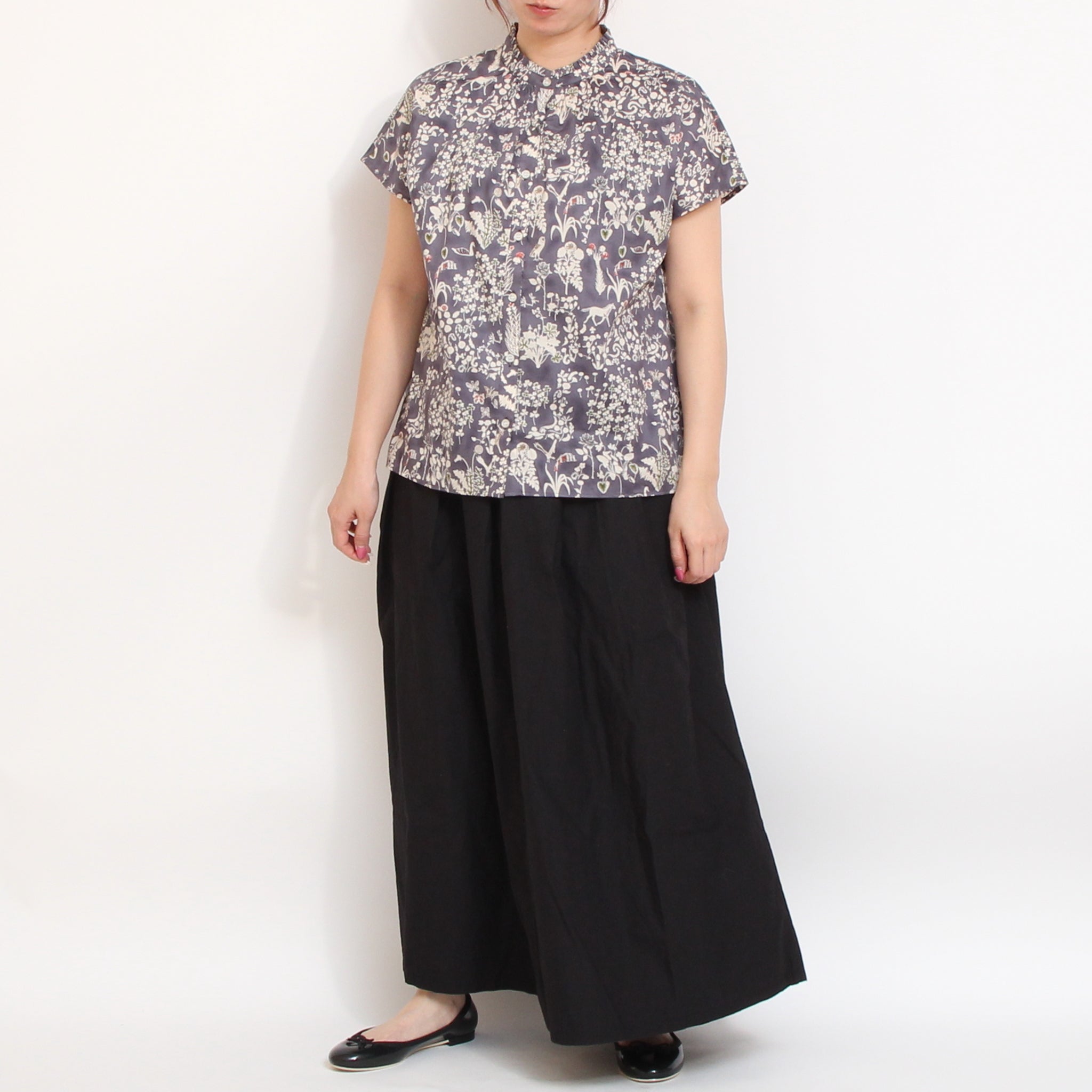 【本店限定商品】 リバティスタンドフリルギャザーシャツ2605