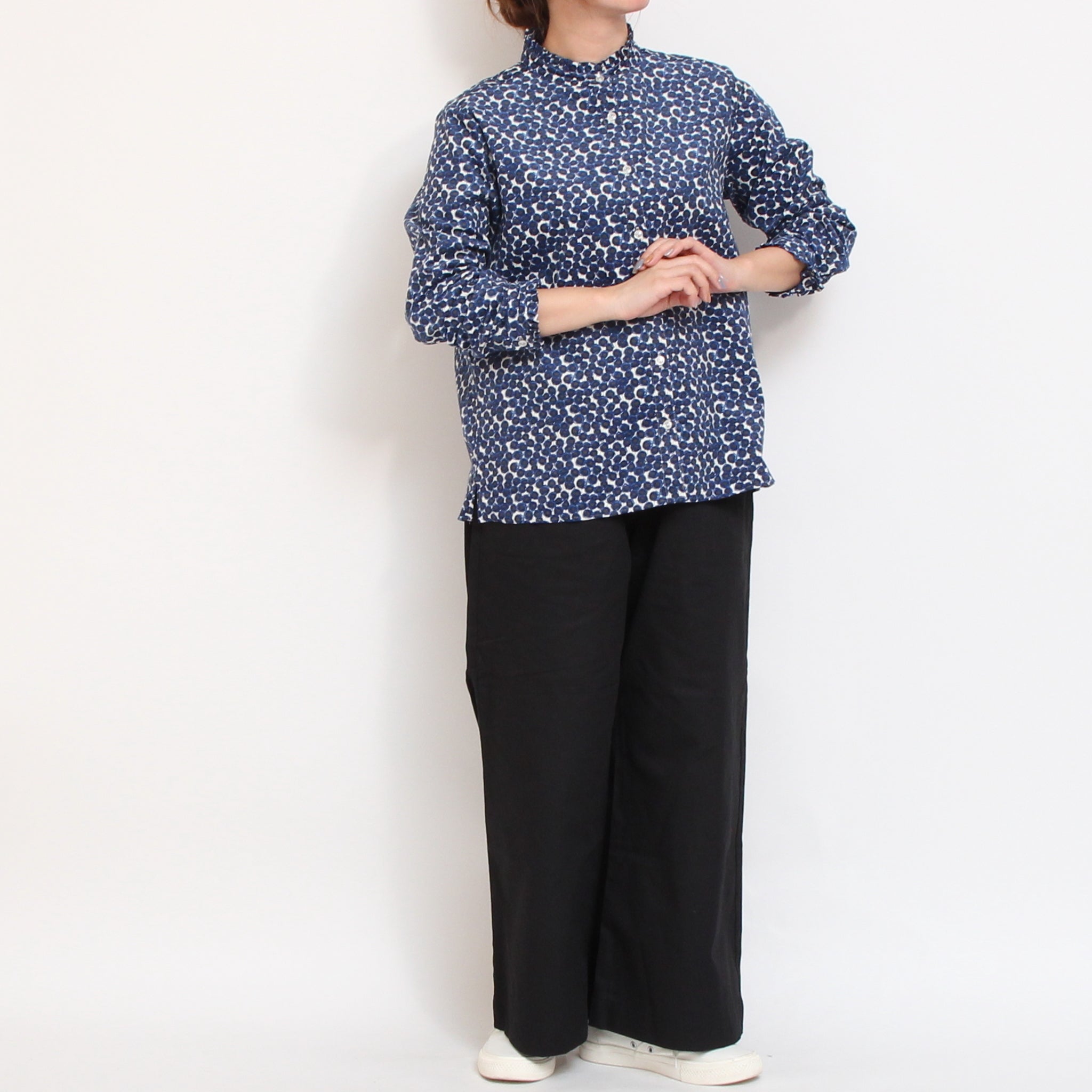 コーデュロイLIBERTYスタンドフリルシャツ2511