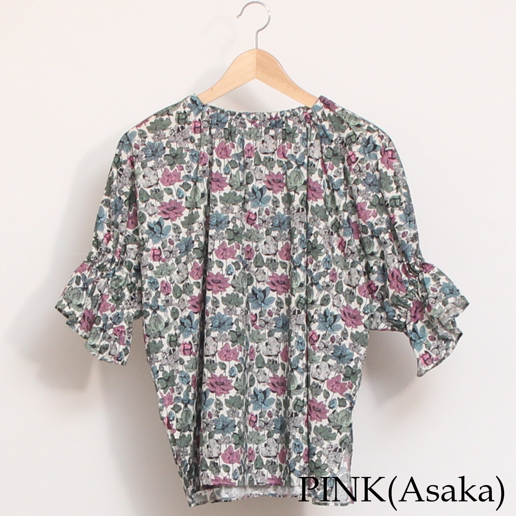 【期間限定30%OFF】【PINKラスト１点】コットンリヨセル キャンディースリーブシャツ2604