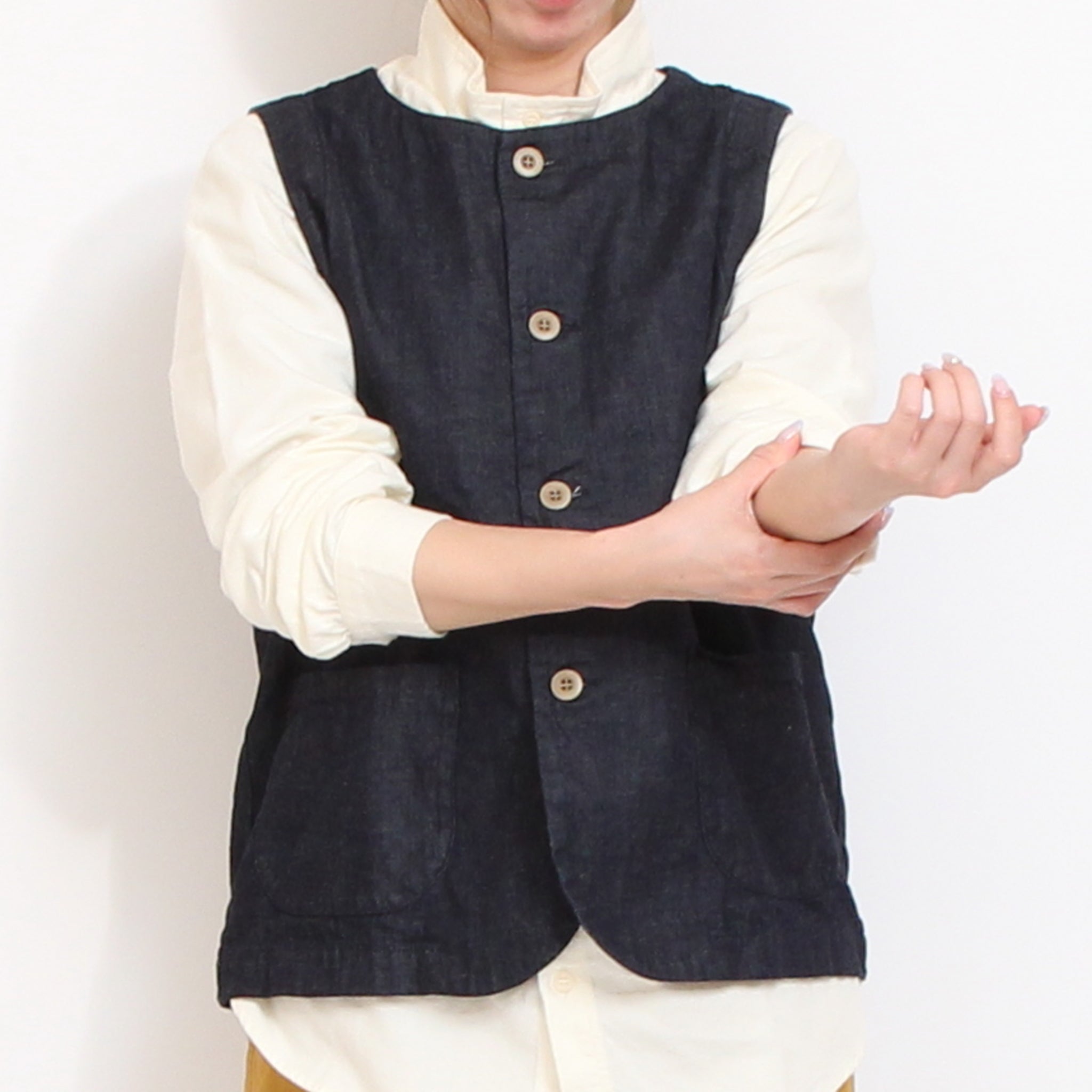 【ECRUラスト1点】NARUムラデニムベスト