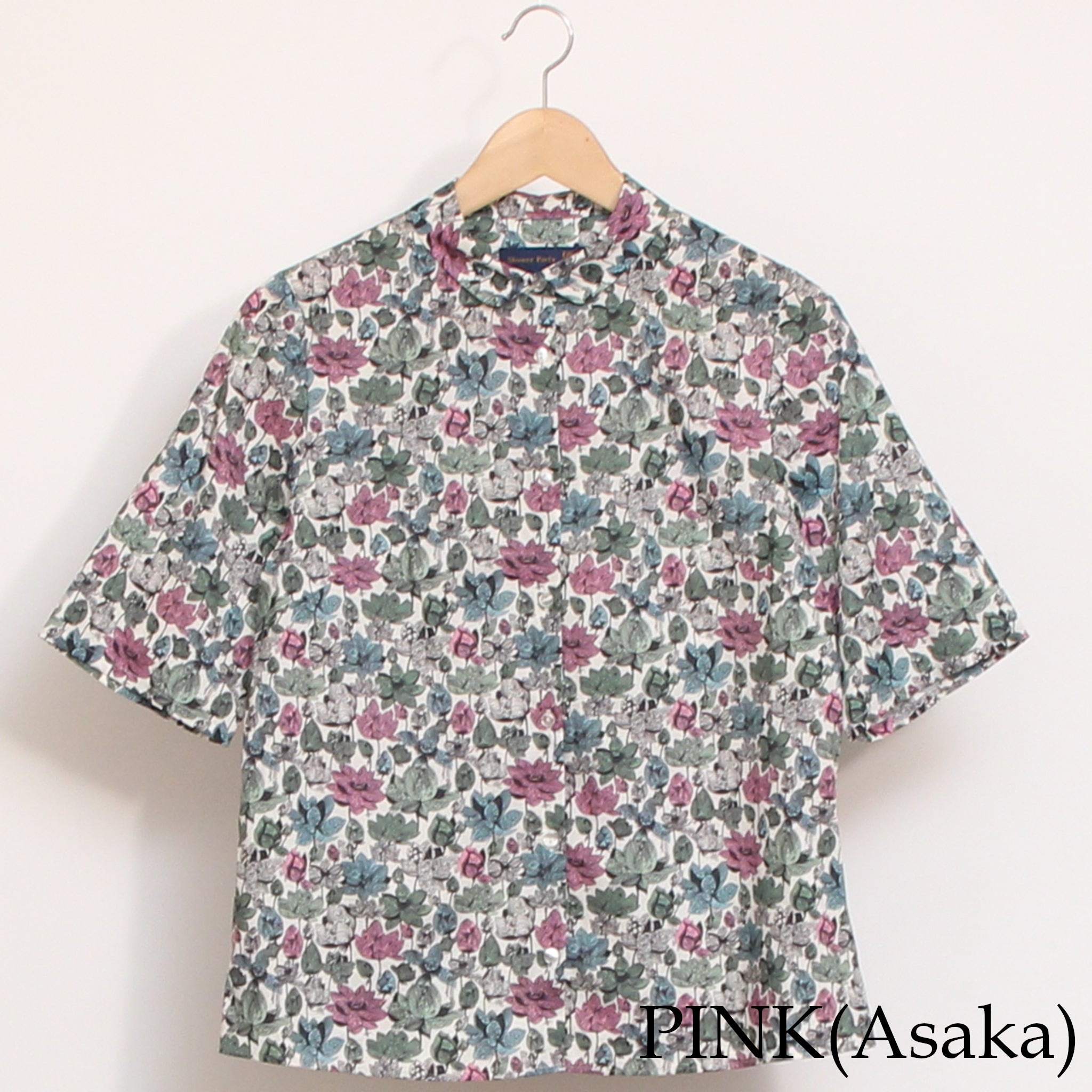 【期間限定30%OFF】【PINKサイズ１のみ ラスト１点】コットンリヨセル5分袖フィットシャツ2604