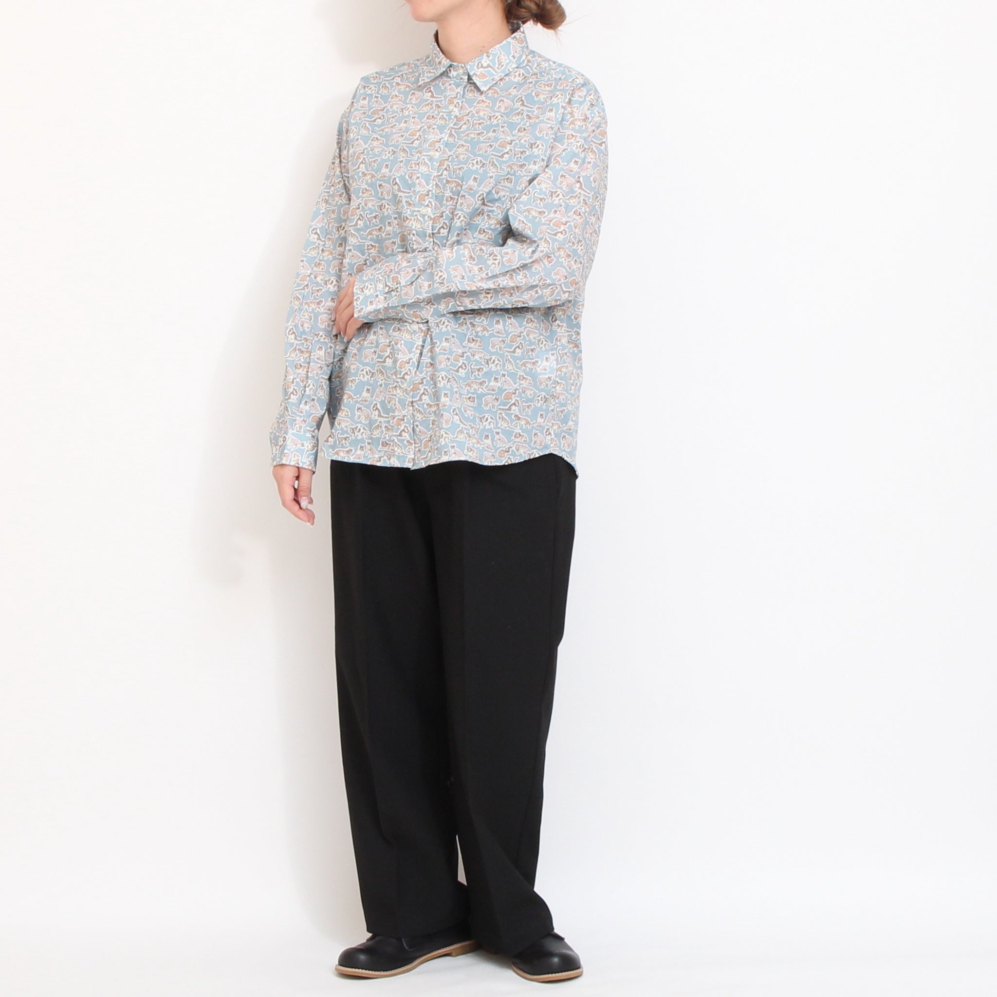 【20%OFF】【BLUE・SAXラスト1点ずつ】LIBERTYワイドレギュラーシャツ