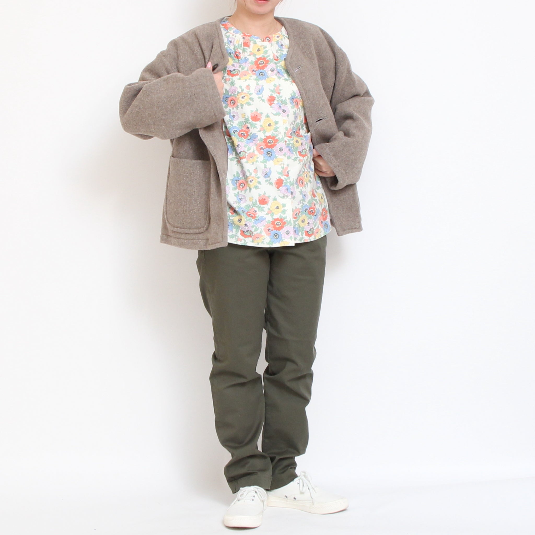 【RED残り僅か】Cotton Flannelマオカラープルオーバー2601