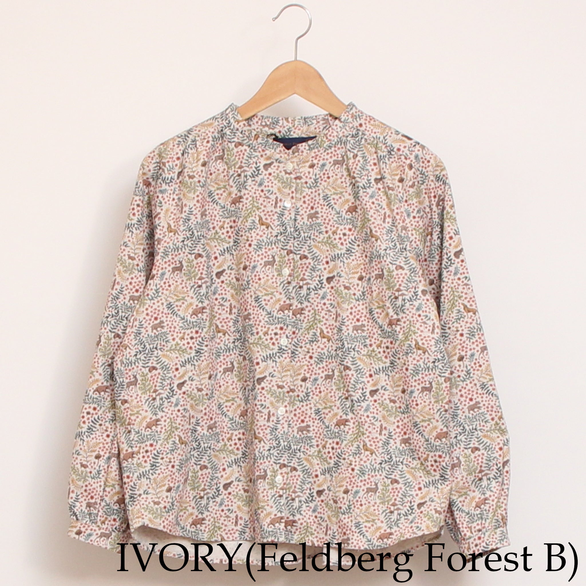 【NAVY・GREENのみ ラスト1点ずつ】コーデュロイLIBERTYフリルネックスタンダードシャツ2511