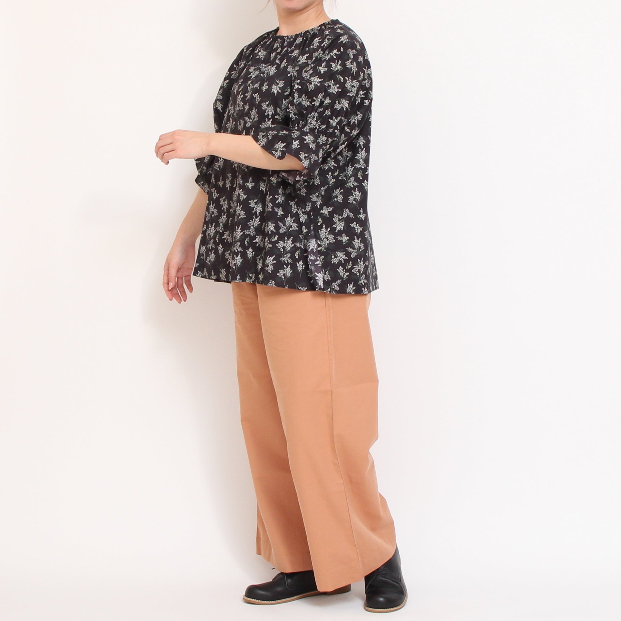 【期間限定30%OFF】【PINKラスト１点】コットンリヨセル キャンディースリーブシャツ2604