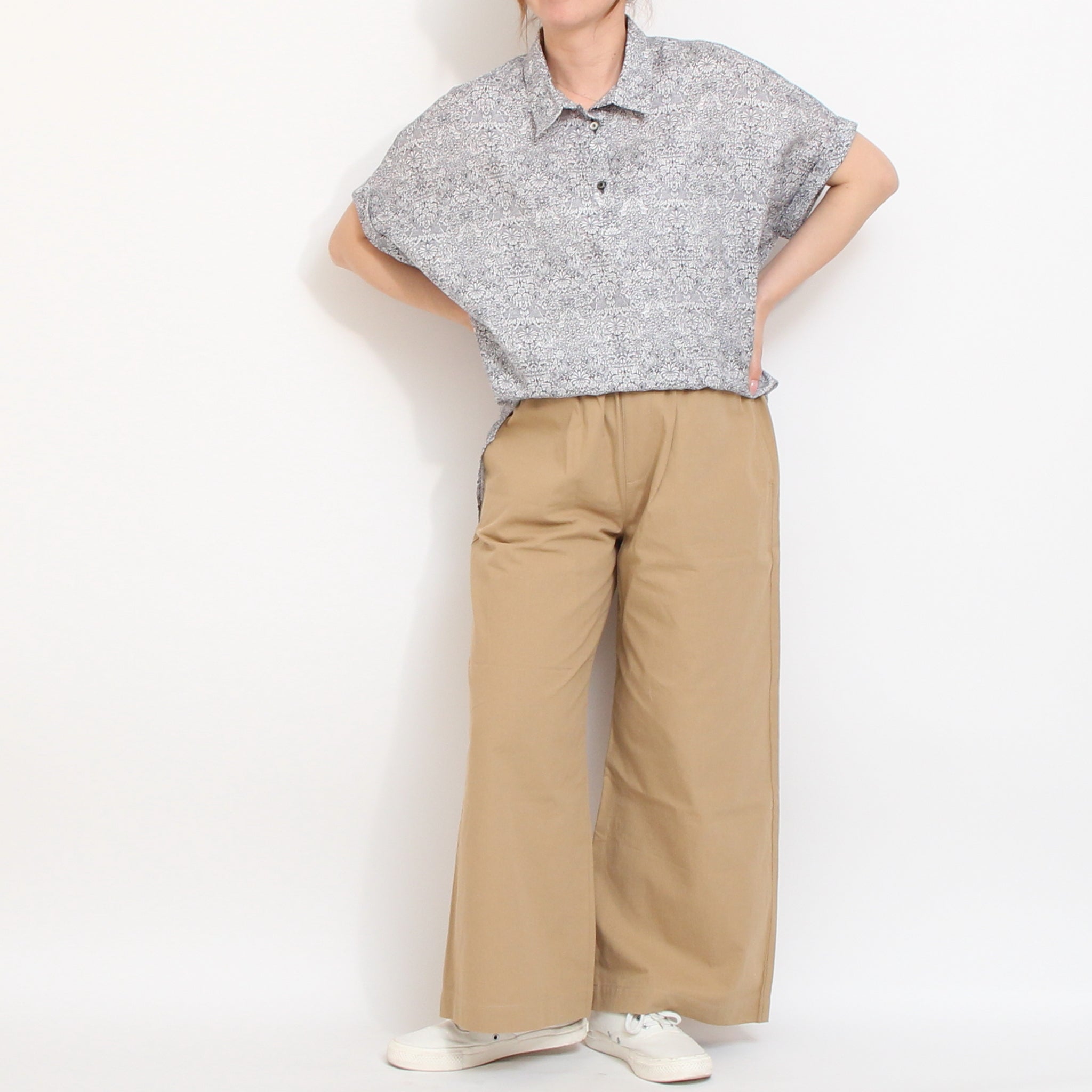 【20%OFF】【ORANGEのみ ラスト1点】フランダースリネンLIBERTYドルマンプルオーバーシャツ72055