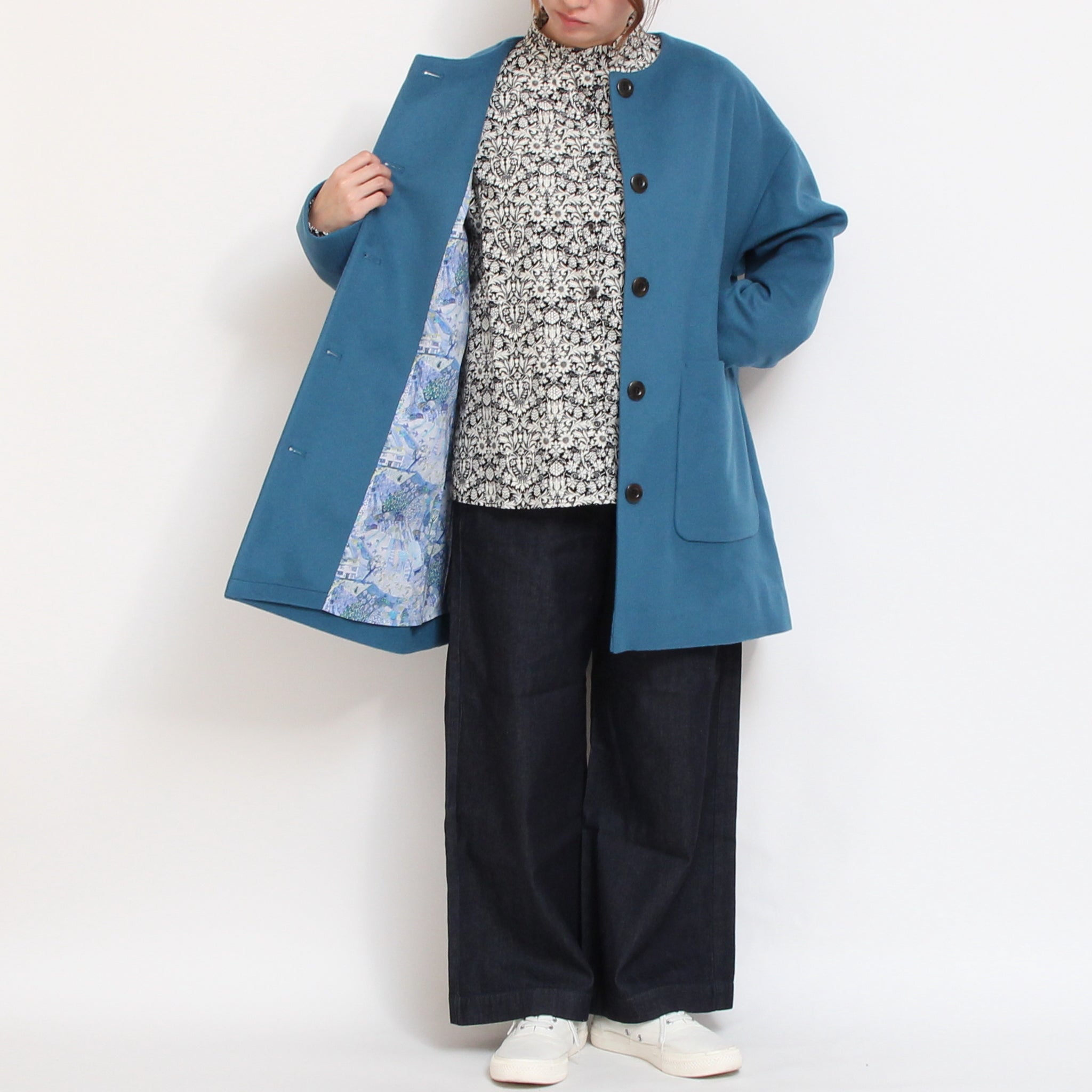 コーデュロイLIBERTYスタンドフリルシャツ2511