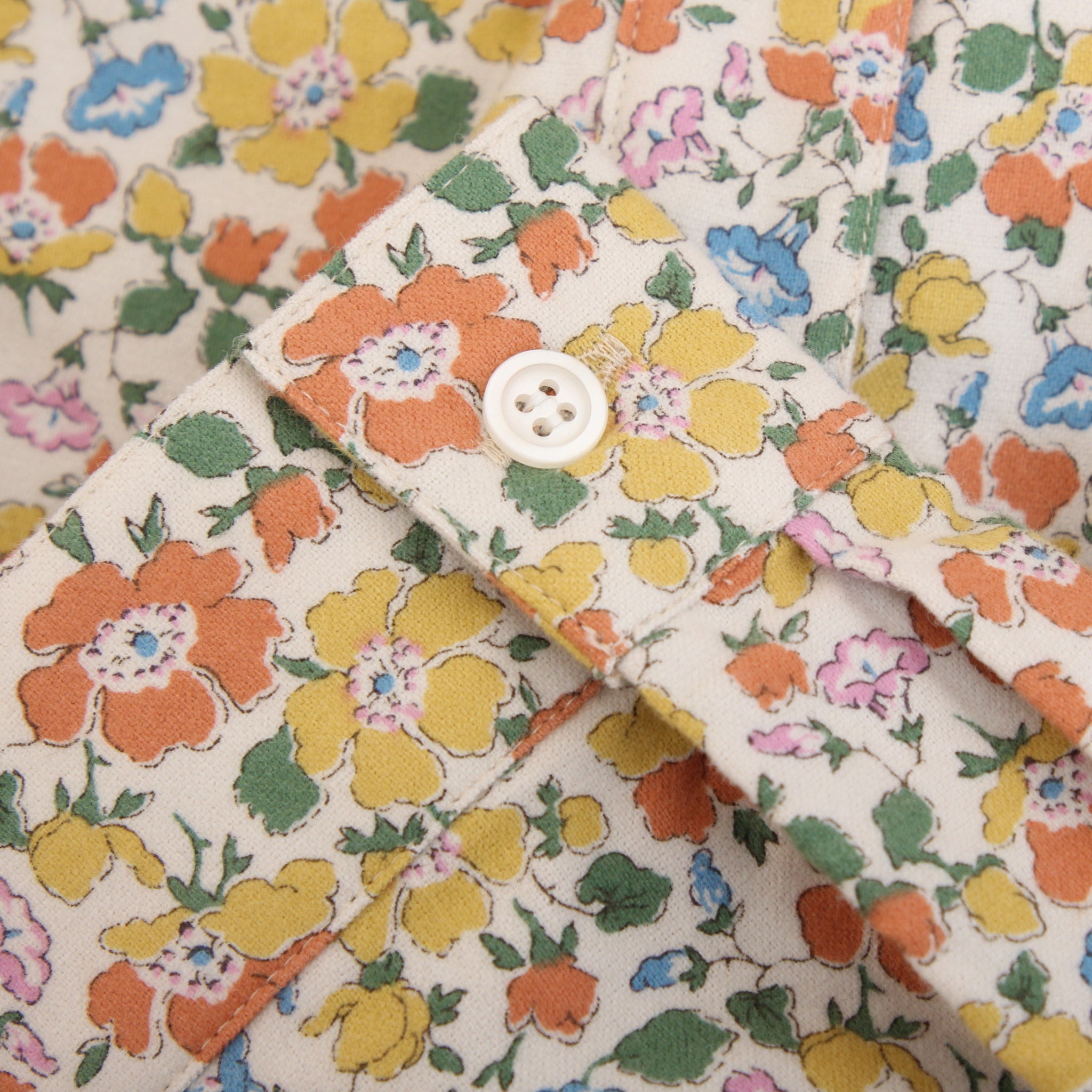 【BLUE残り僅か】Cotton Flannel丸襟ボタンダウンシャツ(2601)