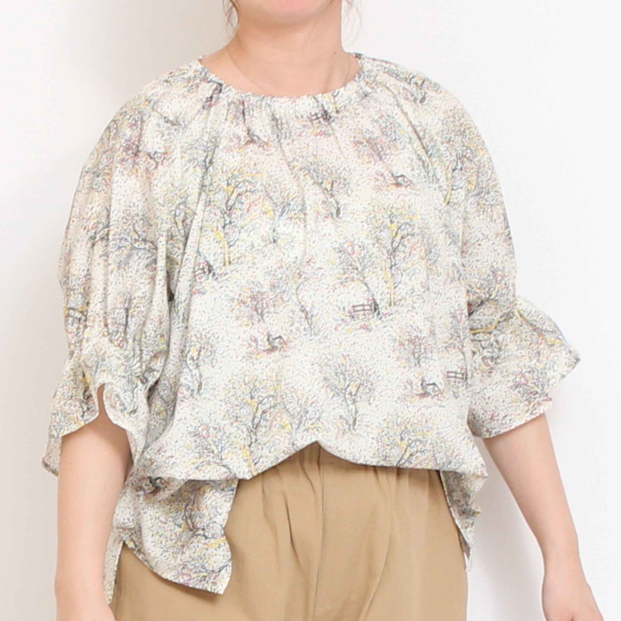 【期間限定30%OFF】【PINKラスト１点】コットンリヨセル キャンディースリーブシャツ2604
