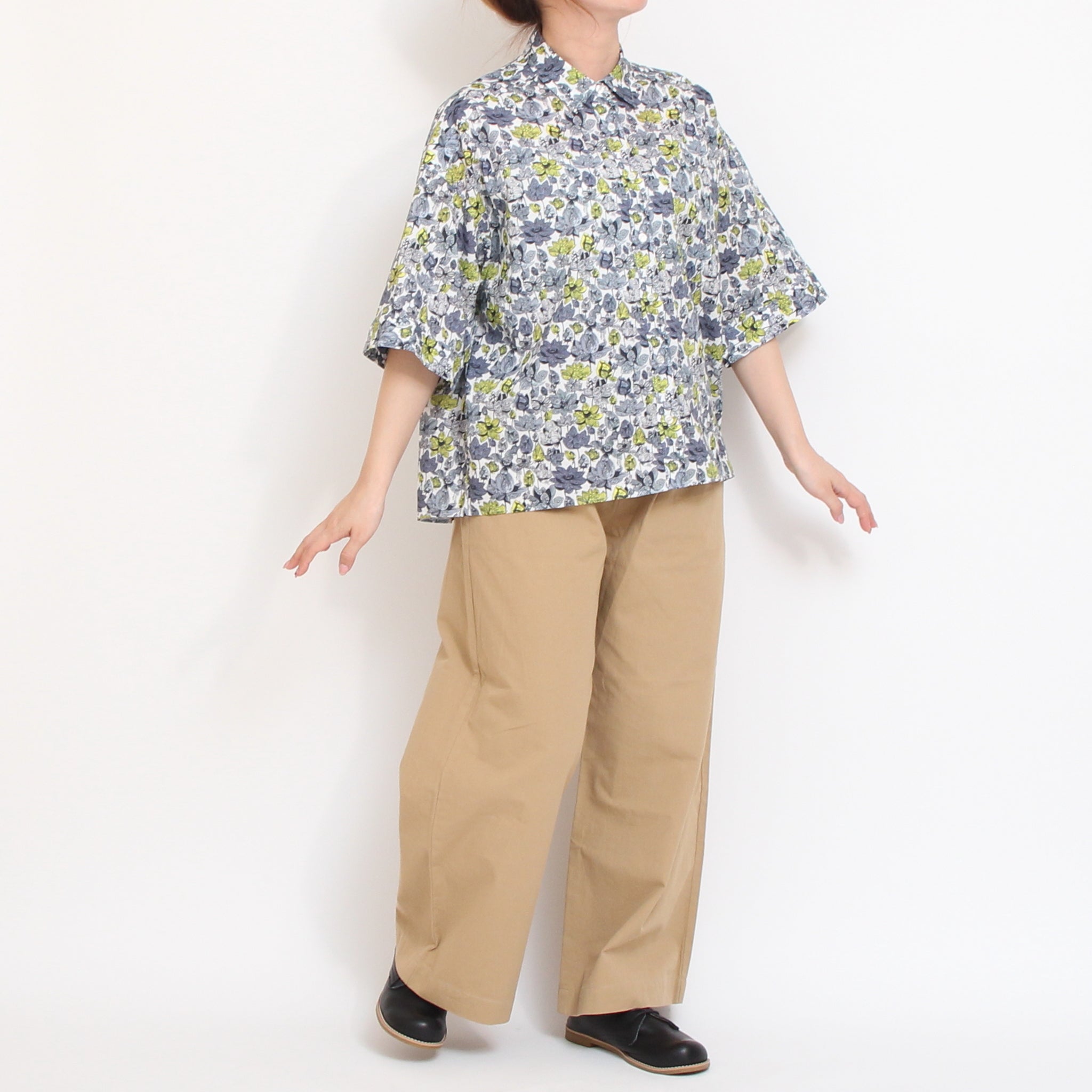 【YELLOW残り僅か】コットンリヨセル ワイドボックスシャツ2604