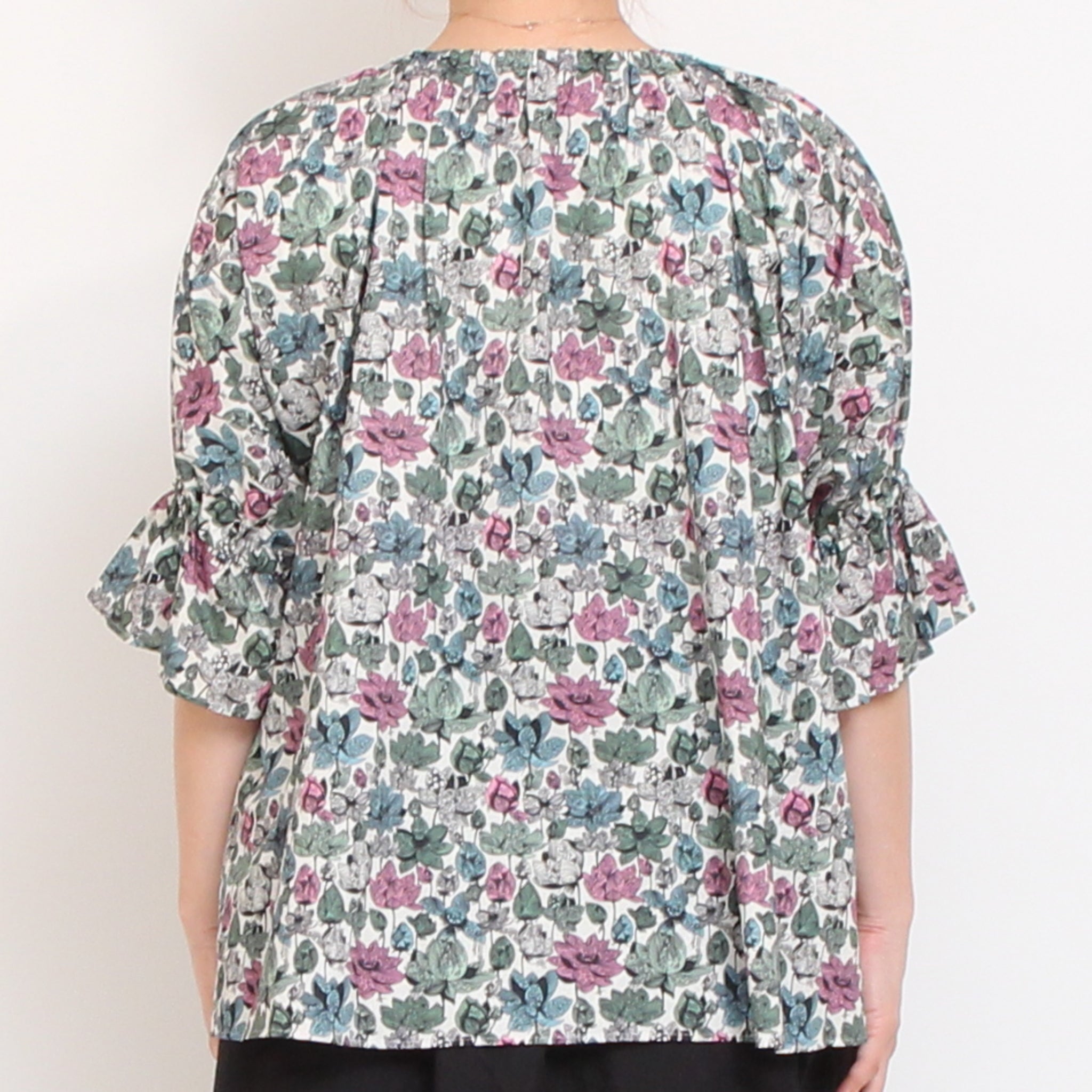 【期間限定30%OFF】【PINKラスト１点】コットンリヨセル キャンディースリーブシャツ2604