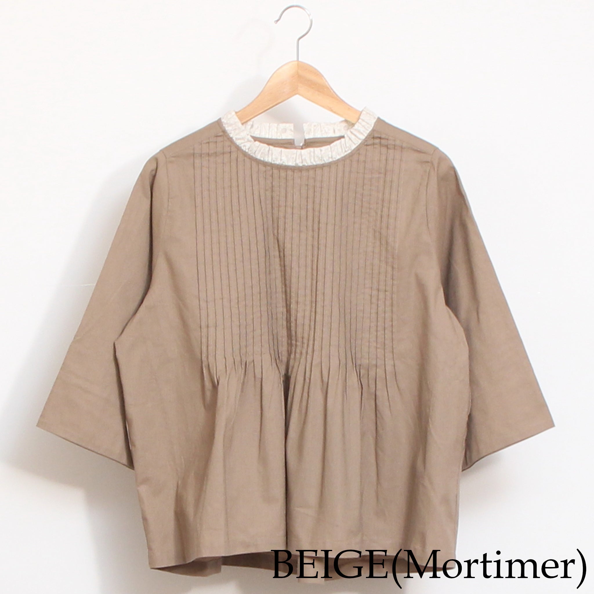 【30%OFF】【PURPLEのみ 残り僅か】sosotto LIBERTY使いフリルネックブラウス