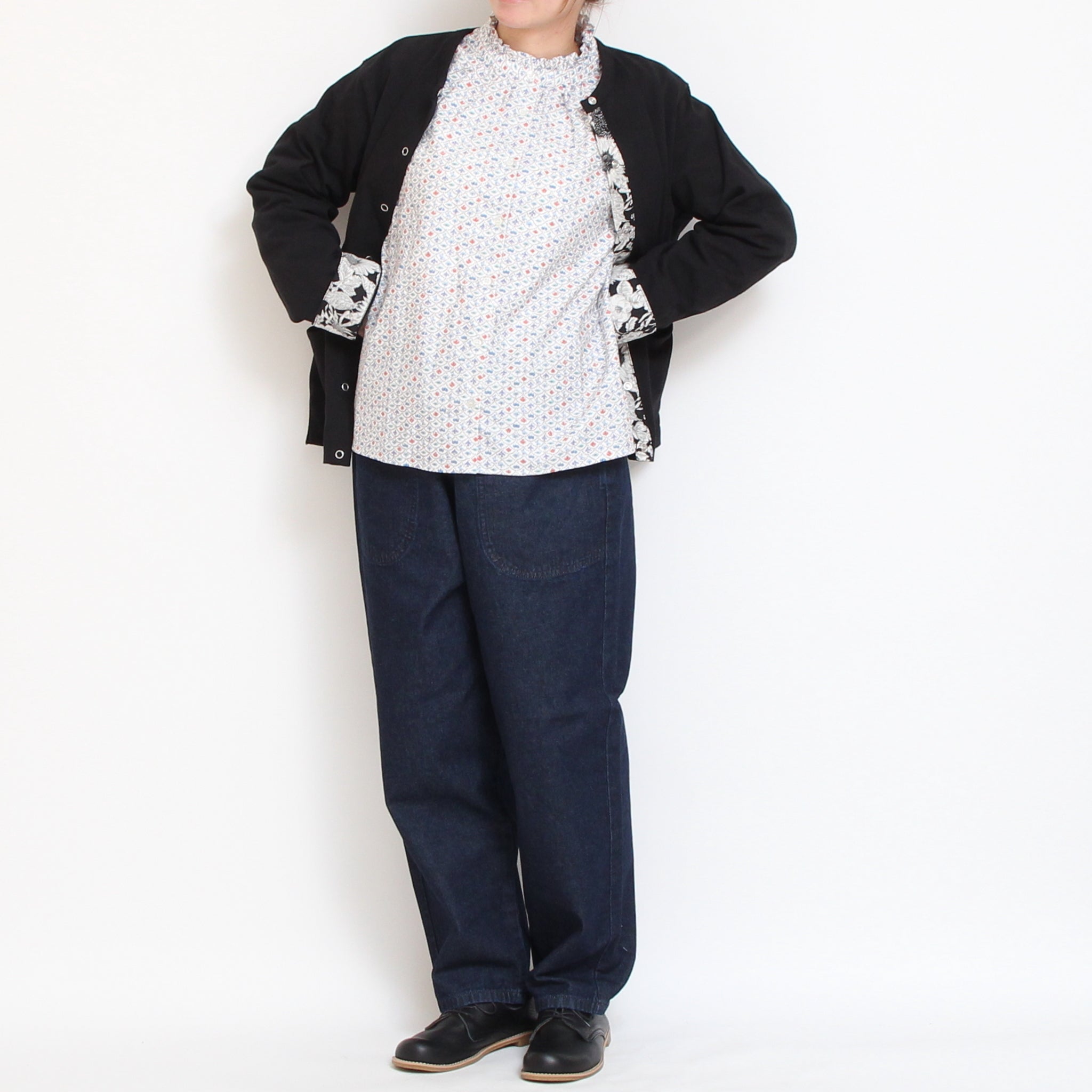 【IVORY・NAVYのみ 残り僅か】Cotton Flannelスタンドフリルシャツ2601