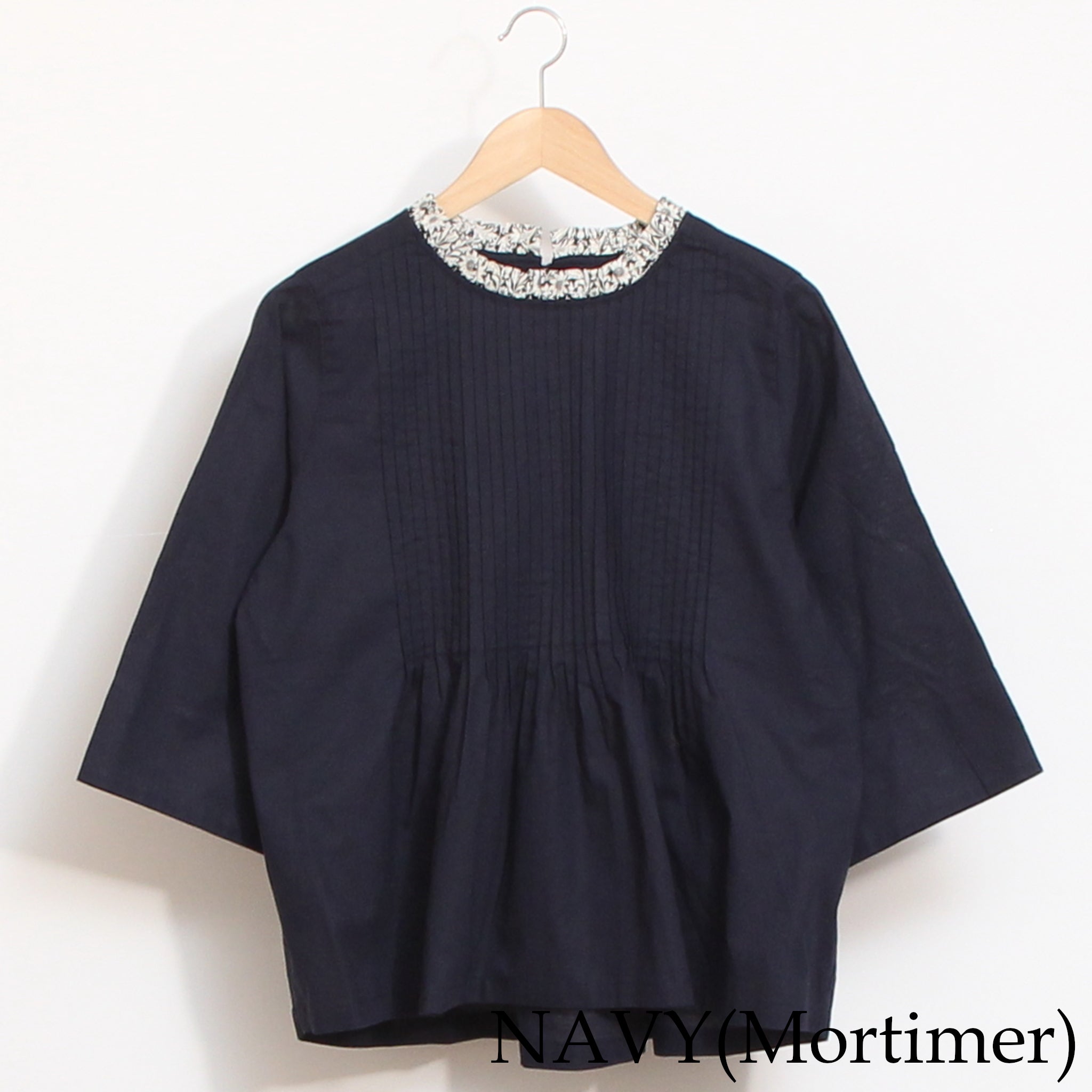 【30%OFF】【PURPLEのみ 残り僅か】sosotto LIBERTY使いフリルネックブラウス