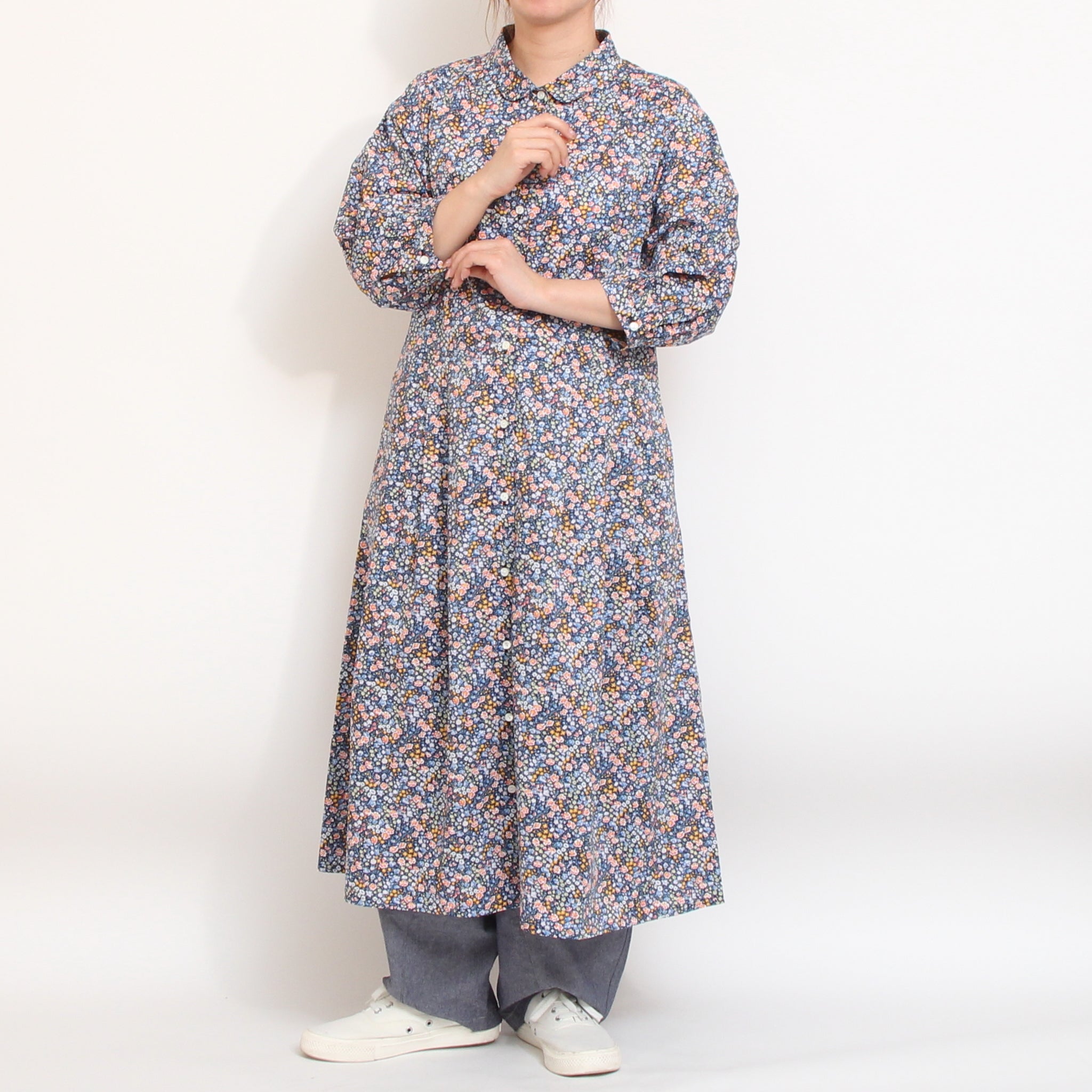 取り扱い店舗限定商品】リバティ7分袖クラシカルワンピース(2604)