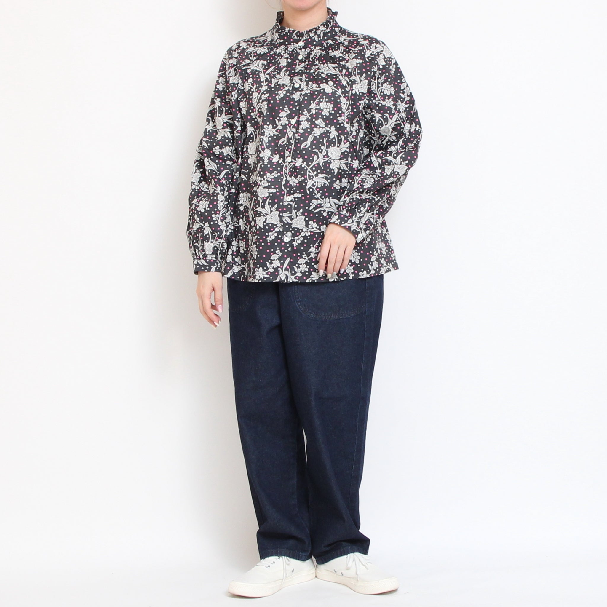 【残り僅か】リバティ長袖フリルシャーリングシャツ(2601)