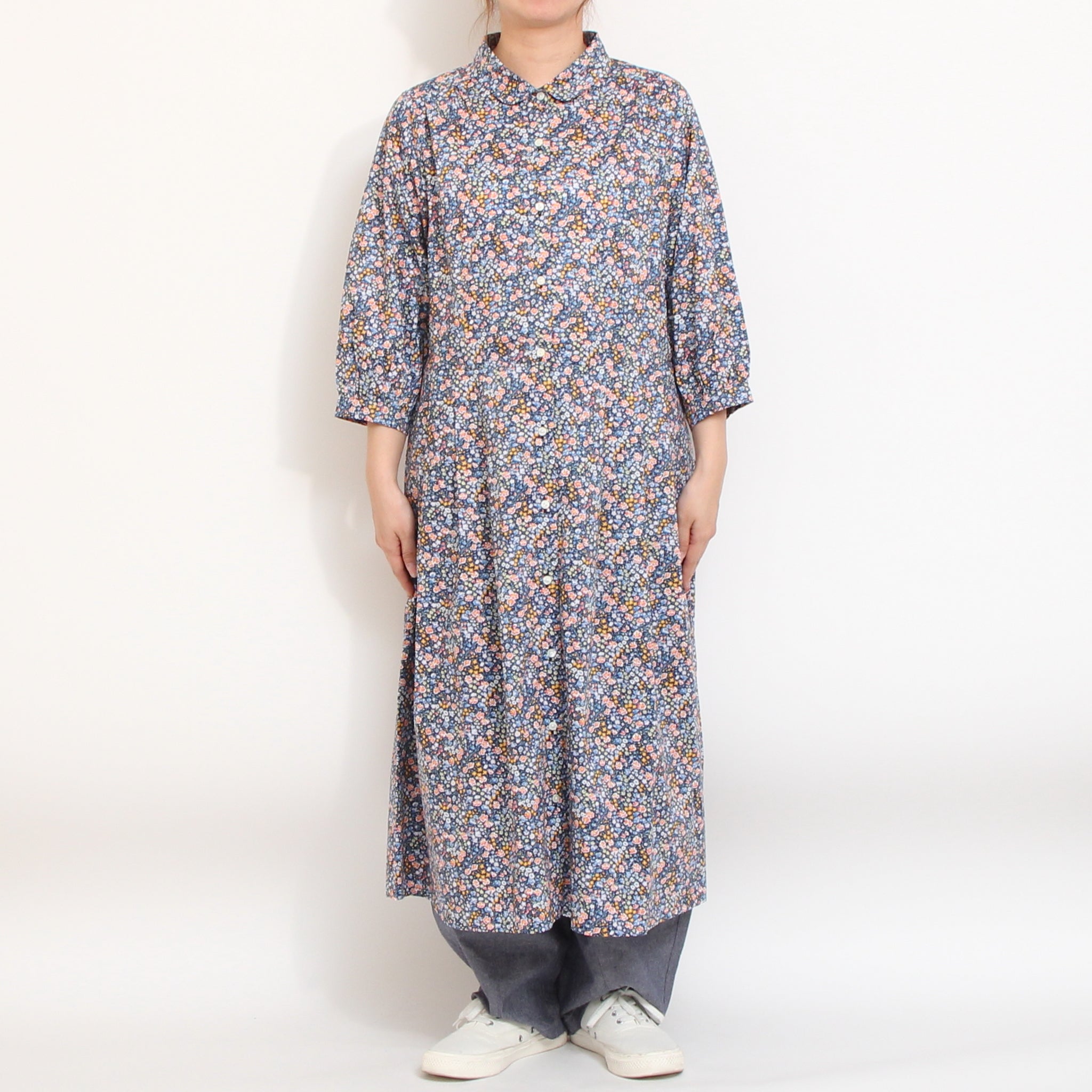 【期間限定20%OFF】【本店限定商品】リバティ7分袖クラシカルワンピース(2604)