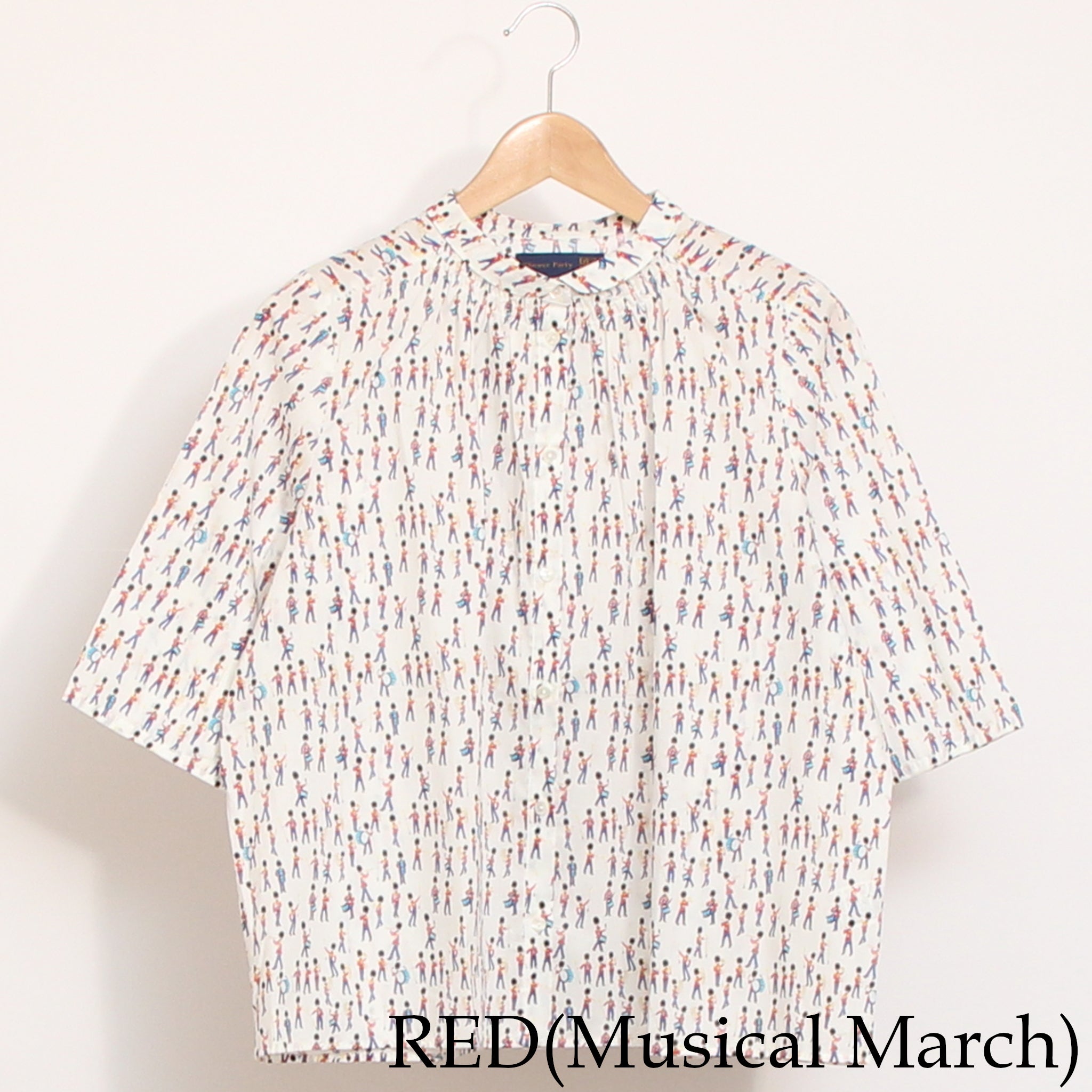 【期間限定15％OFF】【YELLOWのみ残り僅か】リバティ６分袖チビ衿シャーリングシャツ2605
