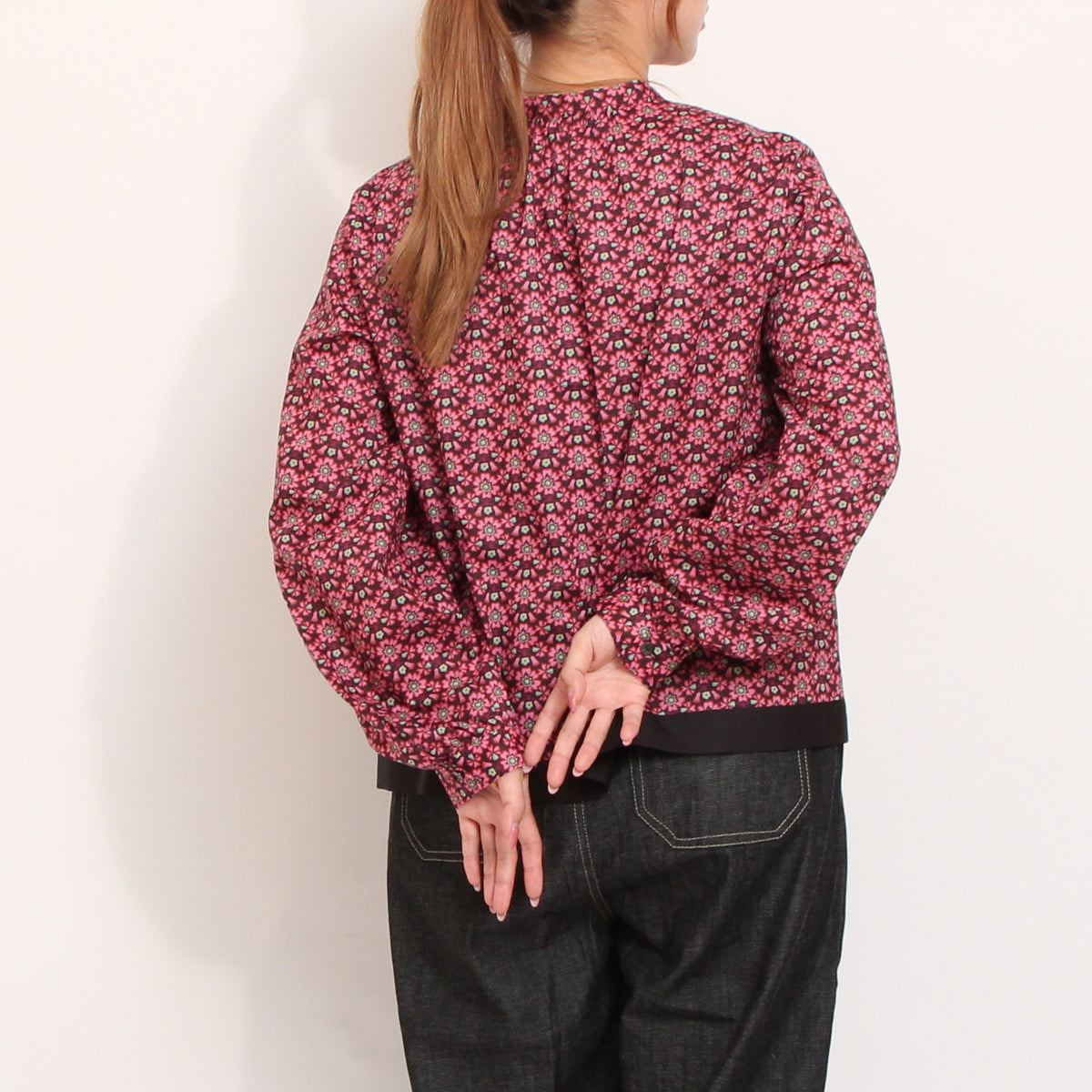 【Online Shopのみ！1点ずつ】LIBERTY裾バイカラーリボンシャツ