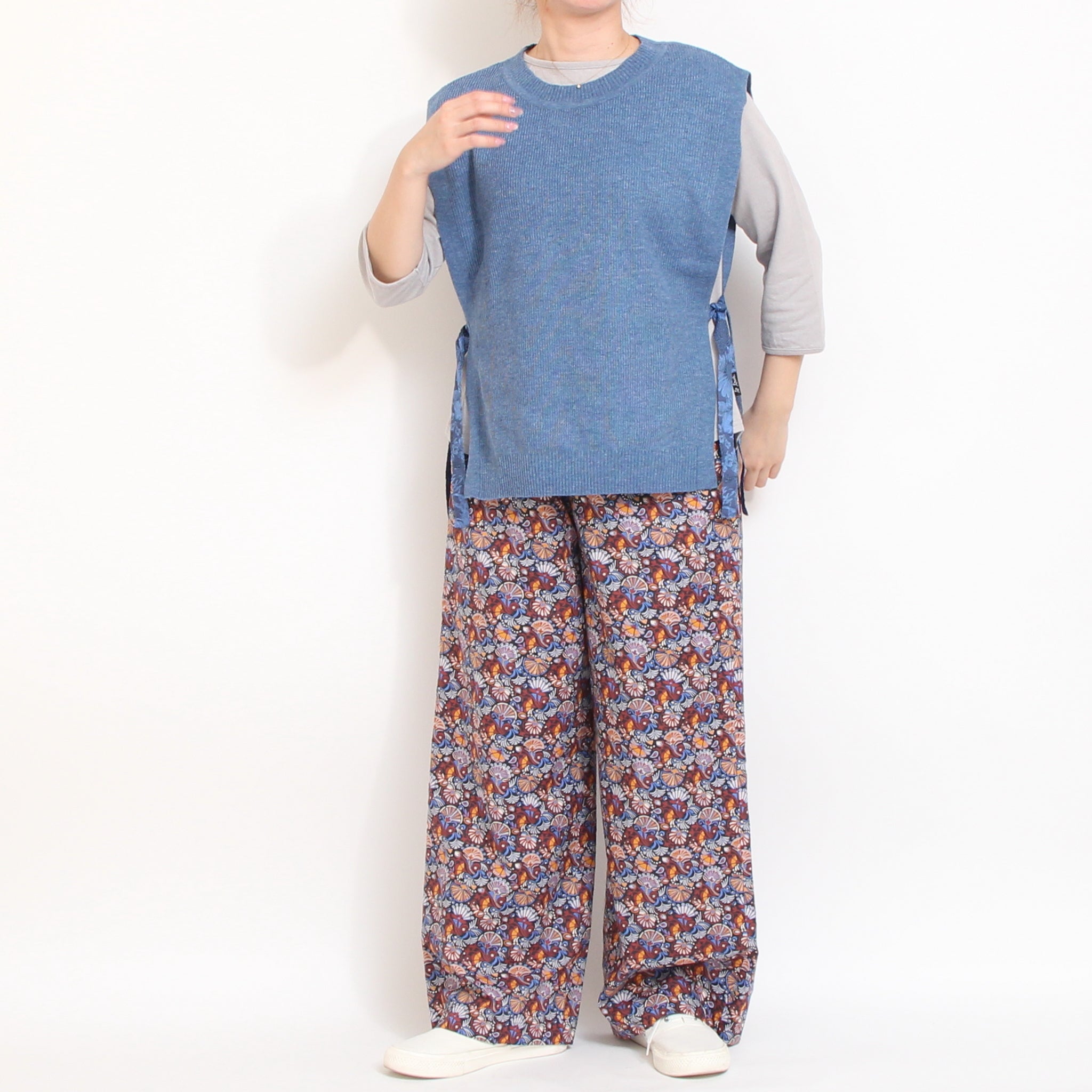 【NAVYラスト１点】to touch ラフィーコットン7分袖Tシャツ
