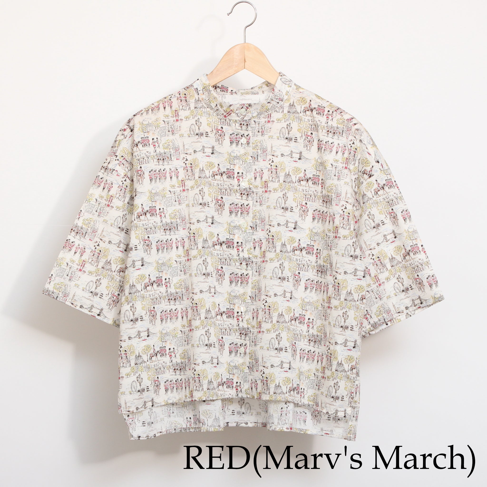 【30%OFF】【RED ラスト１点】リバティ前後差サイドスリットシャツ(2507)
