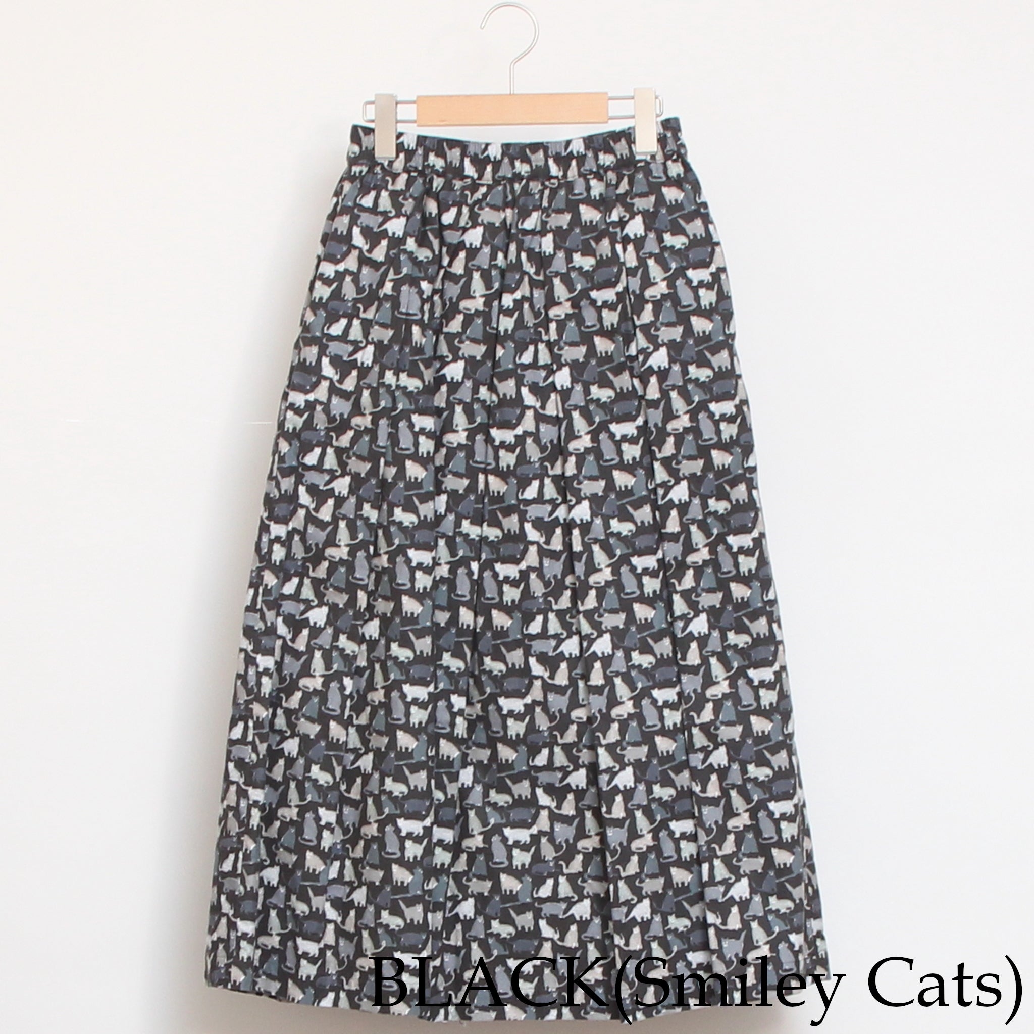 【NAVY・BLACKラスト1点】Cotton Flannelタックギャザースカート(2601)
