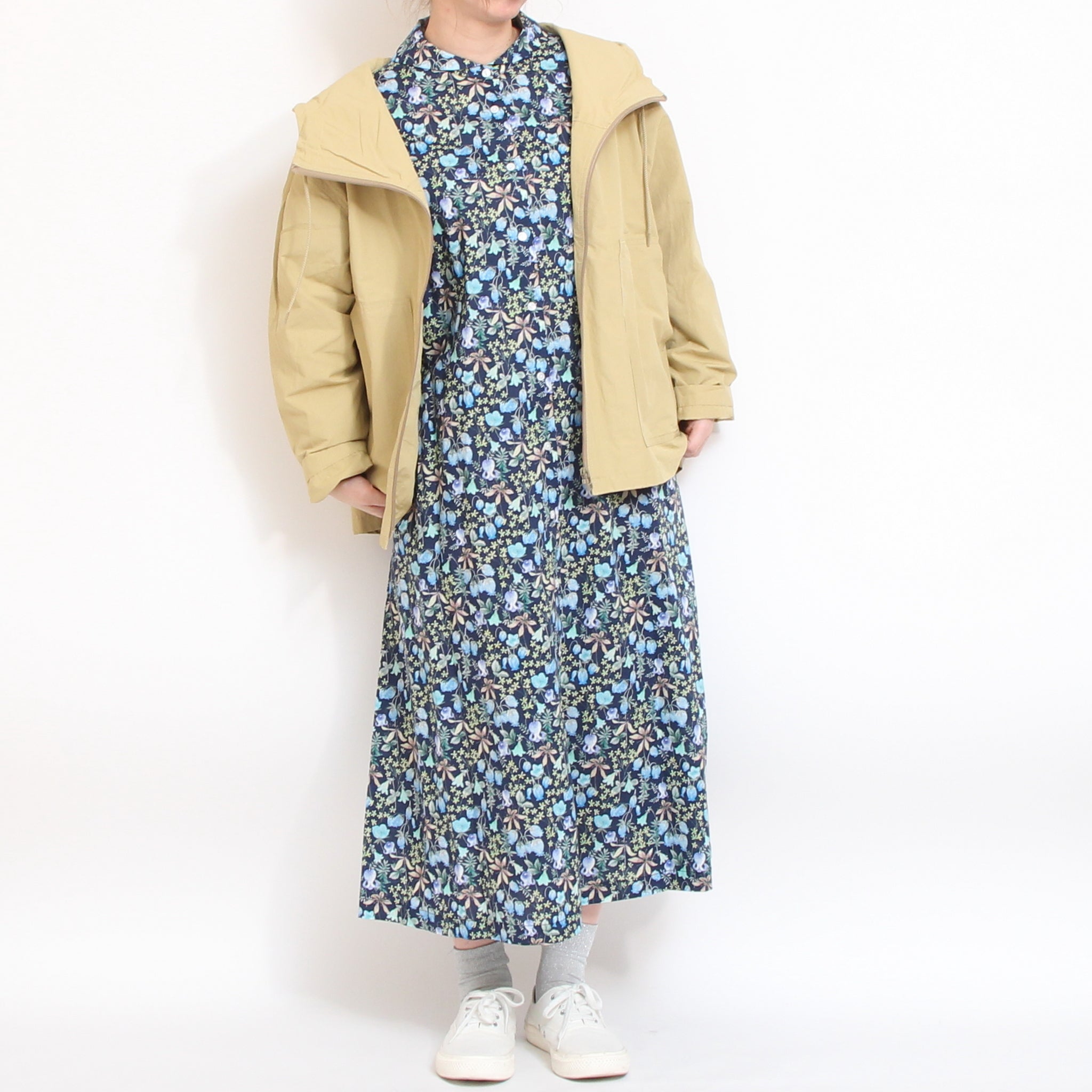 【20%OFF】【KHAKIラスト１点】リバティセーラーカラーフレアワンピース2603