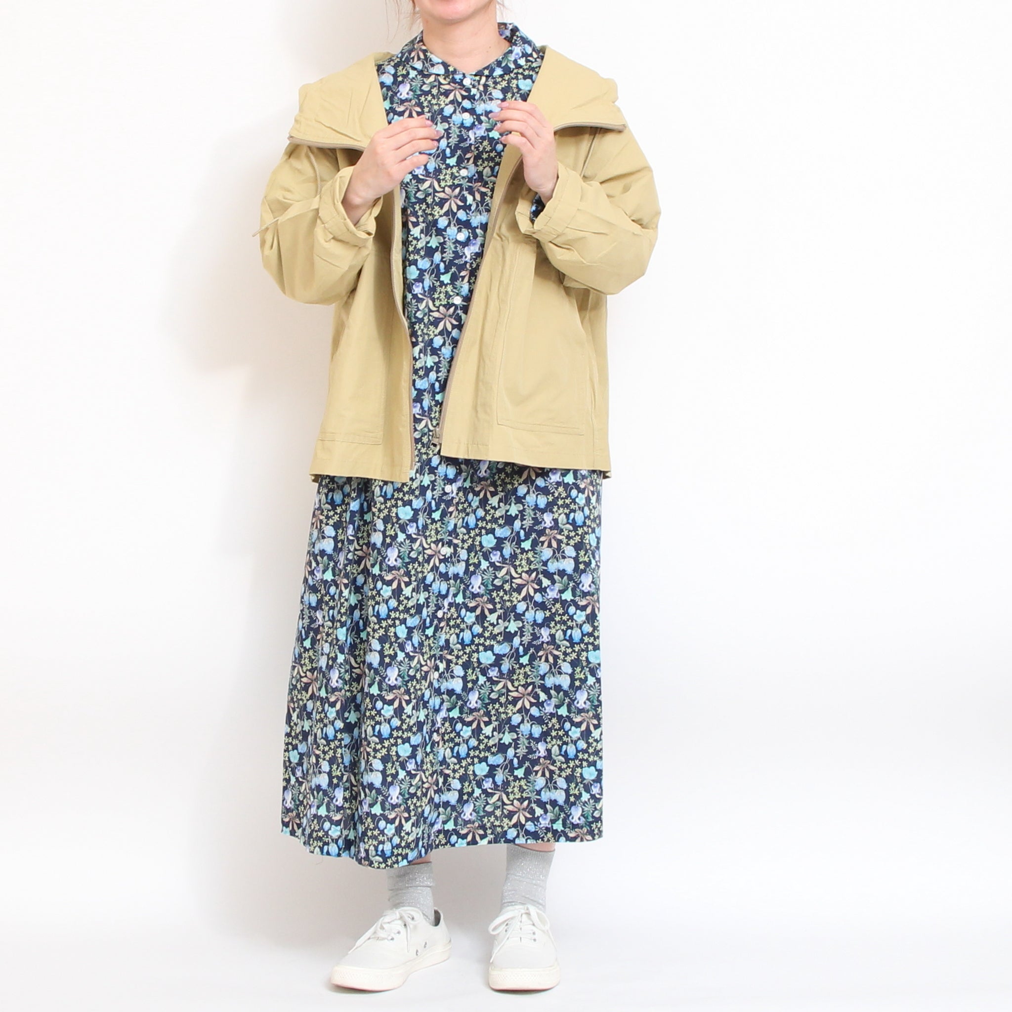 【20%OFF】【KHAKIラスト１点】リバティセーラーカラーフレアワンピース2603