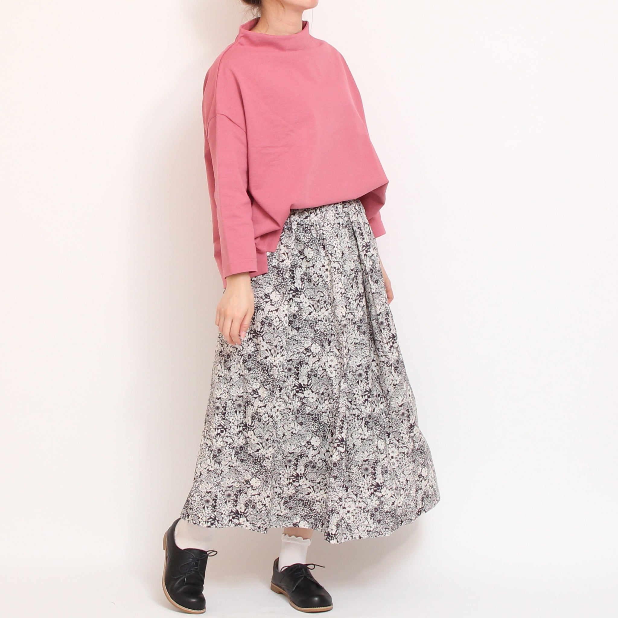 【期間限定20%OFF】【NAVYラスト１点】コットンリヨセルギャザースカート(2604)