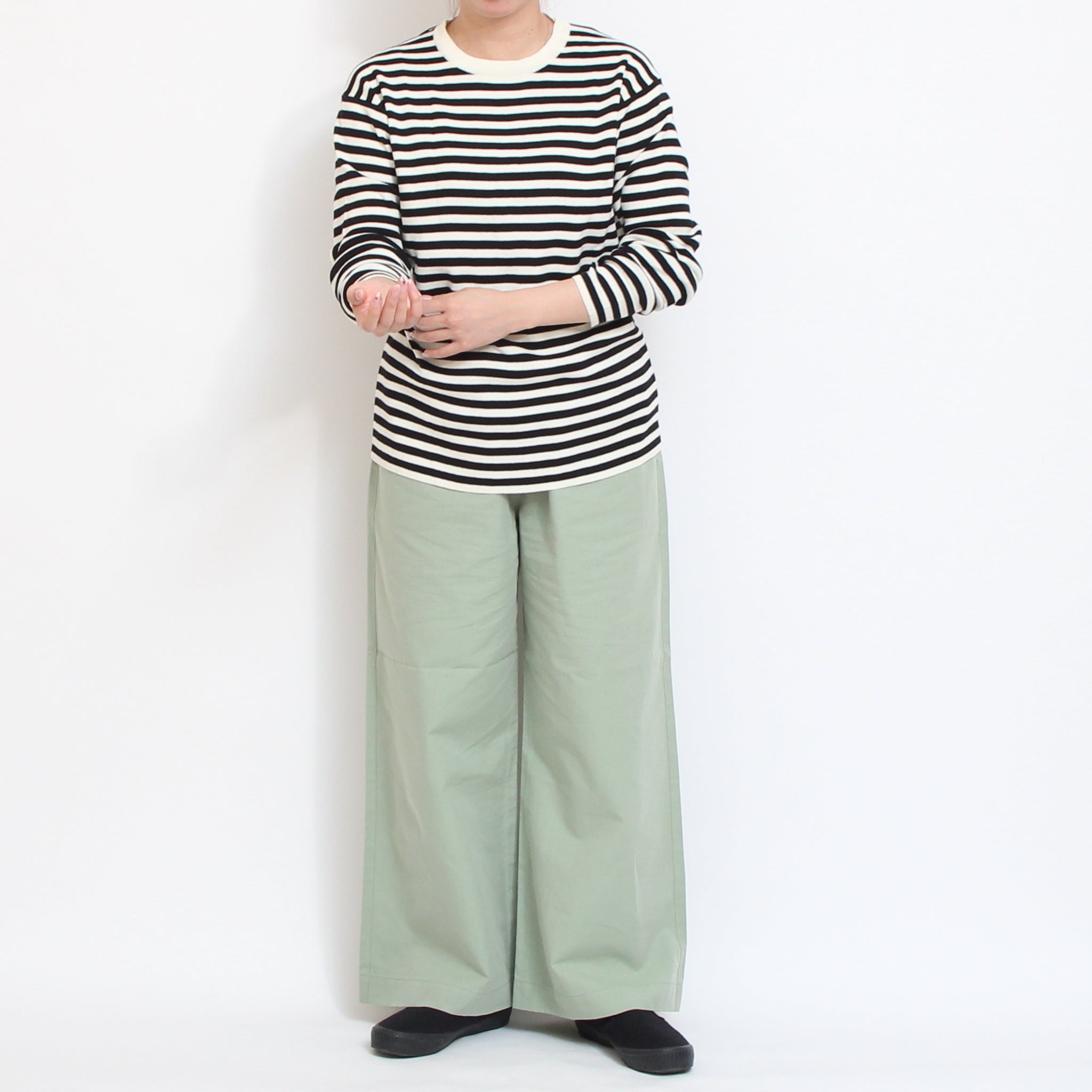 Mao made ボーダーニットTシャツ