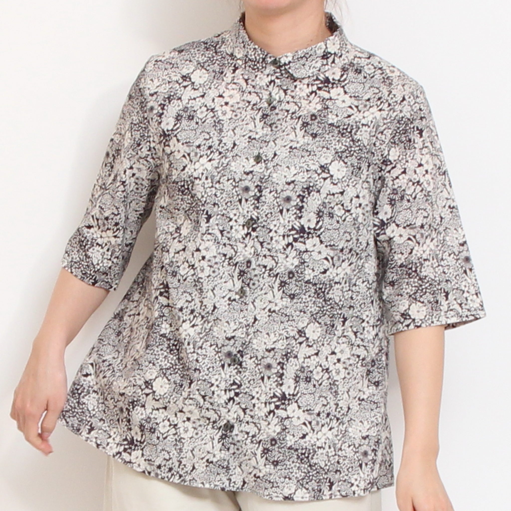 【期間限定30%OFF】【PINKサイズ１のみ ラスト１点】コットンリヨセル5分袖フィットシャツ2604
