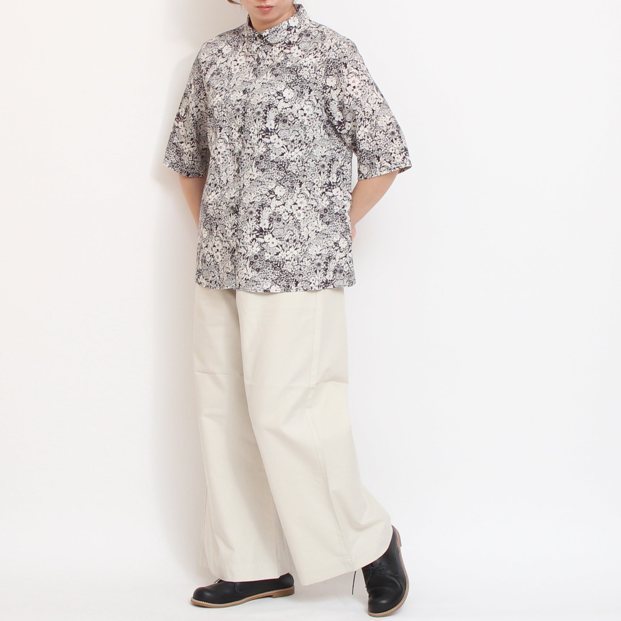 【期間限定30%OFF】【PINKサイズ１のみ ラスト１点】コットンリヨセル5分袖フィットシャツ2604